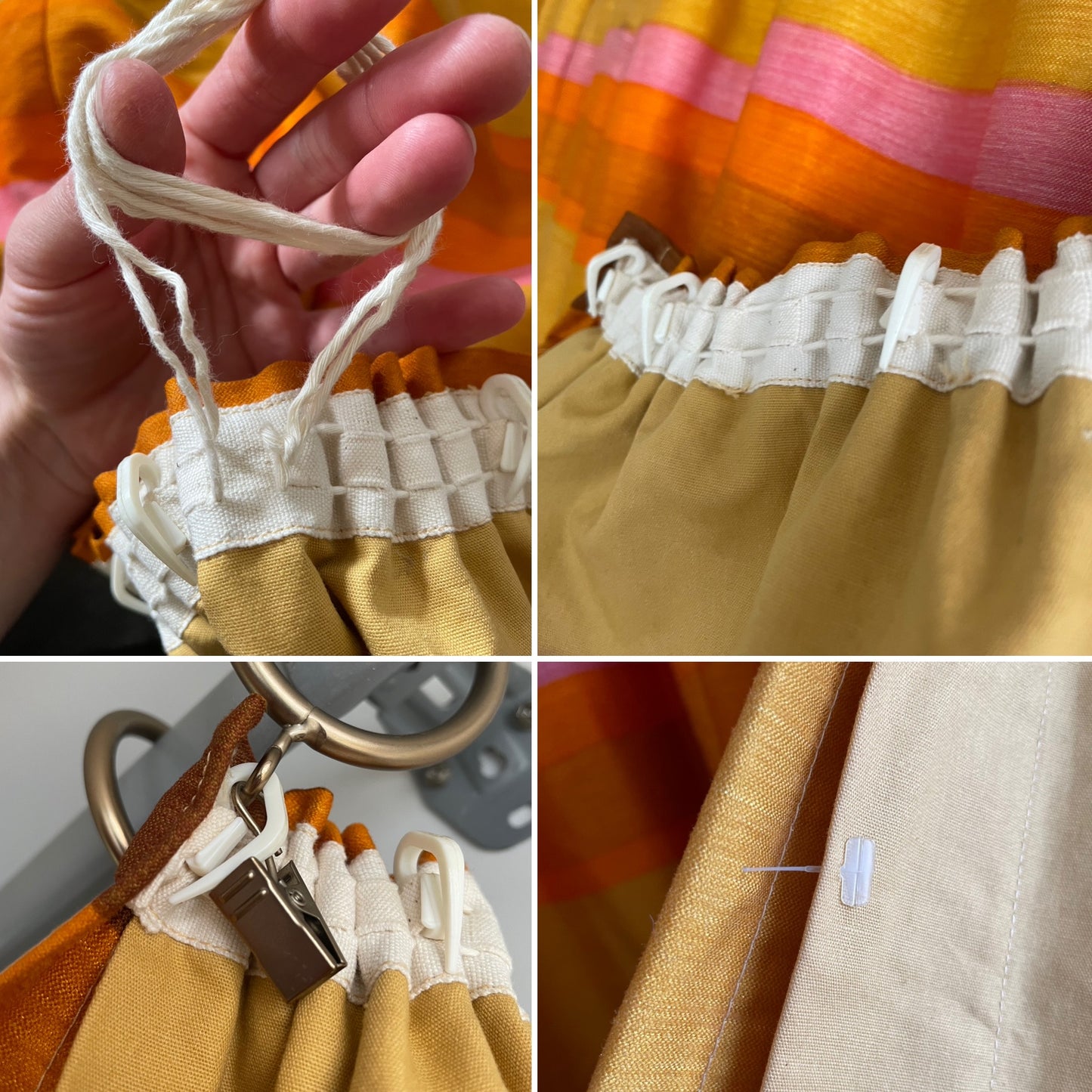 Desert Sunset - Vintage 1970’s drapes from Germany by Schloss & Druck - retro pink, yellow and orange curtains