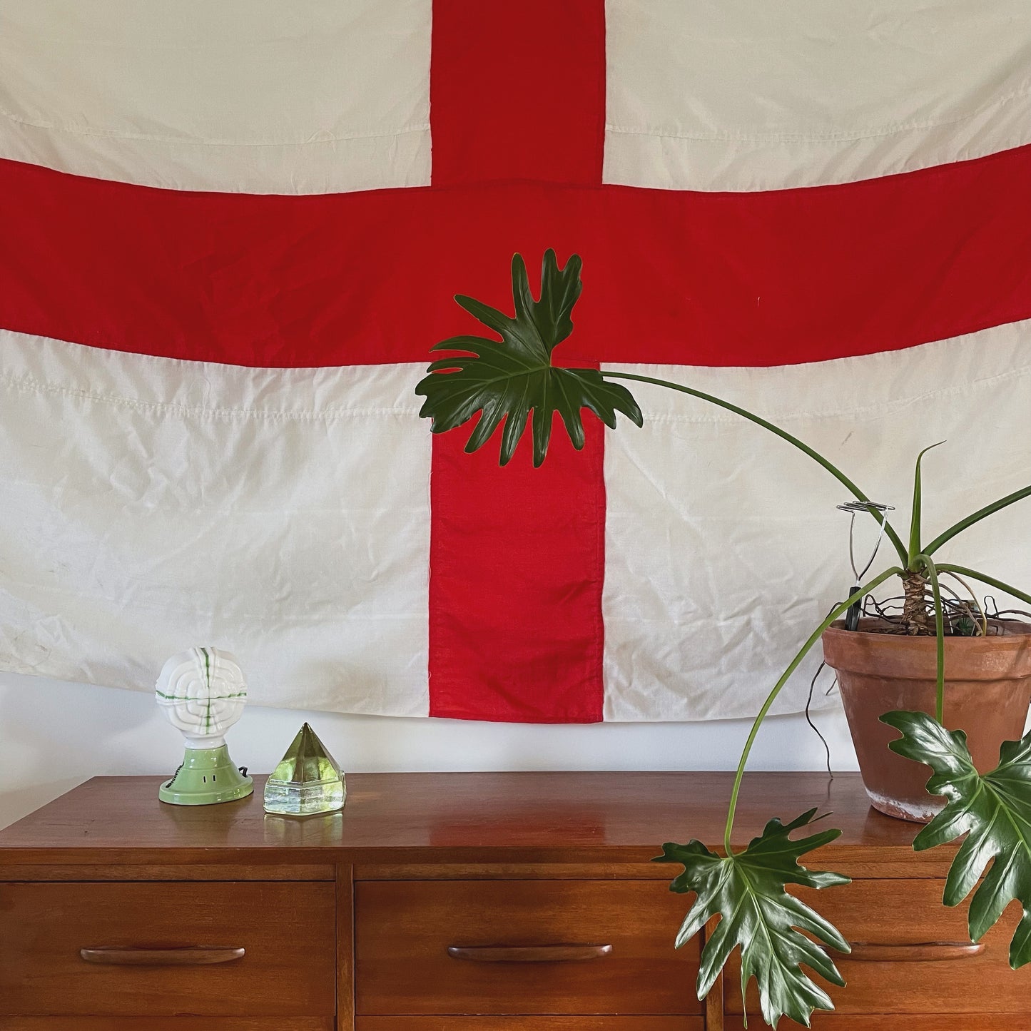 Vintage flag of England - old Saint Georg’s Cross flag - Guernsey flag