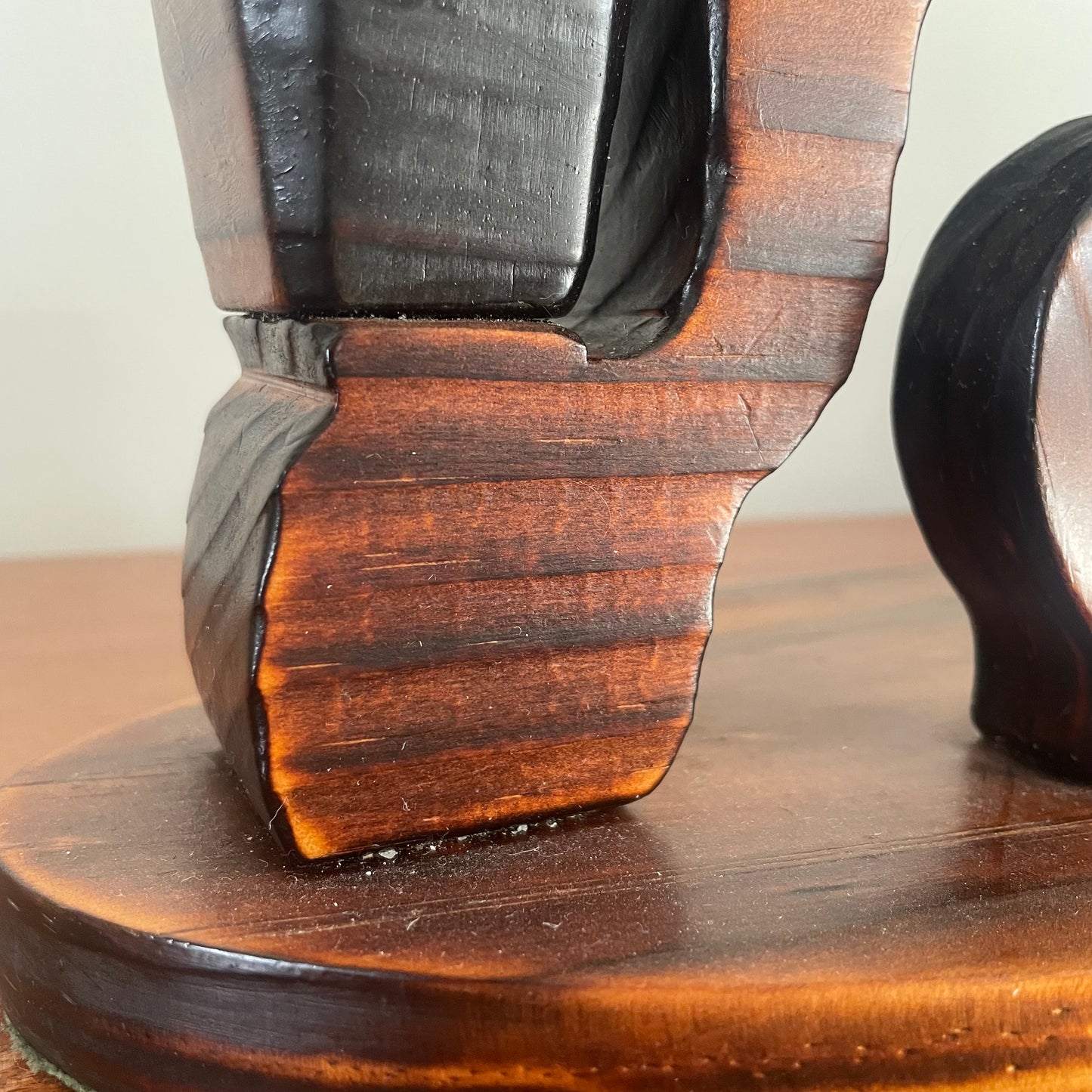 Hand-carved vintage kiwi candelabra - New Zealand native timber kiwi bird candle holder