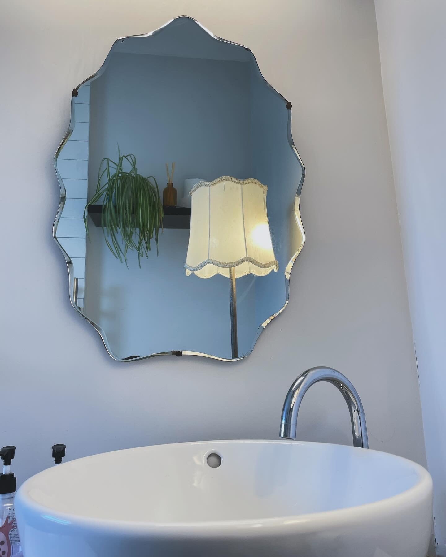 Wavy squiggle mirror - authentic art deco arched mirror