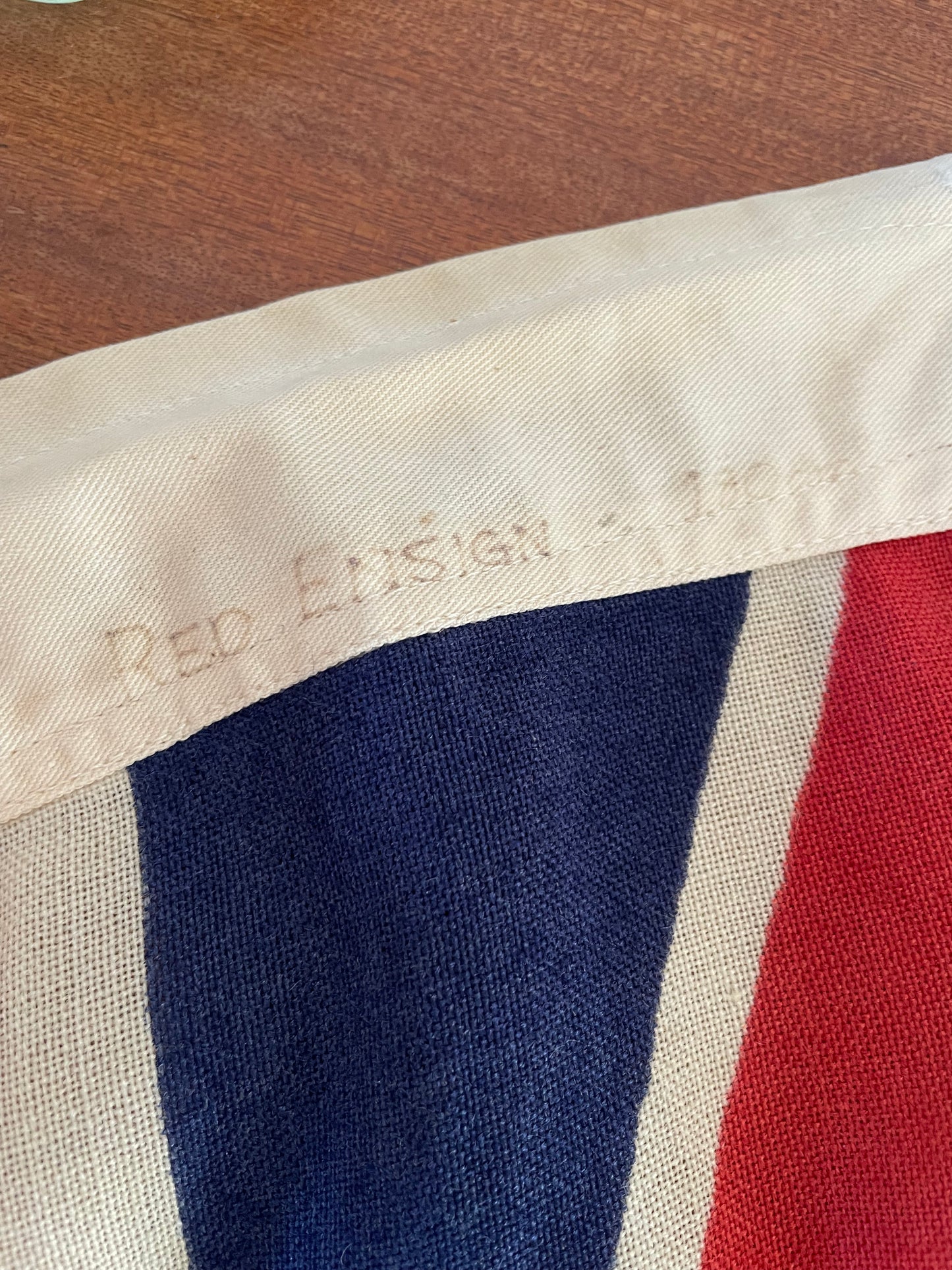 Vintage British Ensign Naval Flag - Red Union Jack wool flag - Nautical