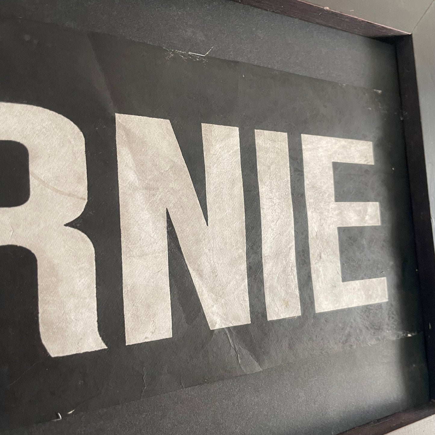 Vintage bus blind from New Zealand - vintage sign Kilbirnie Wellington NZ
