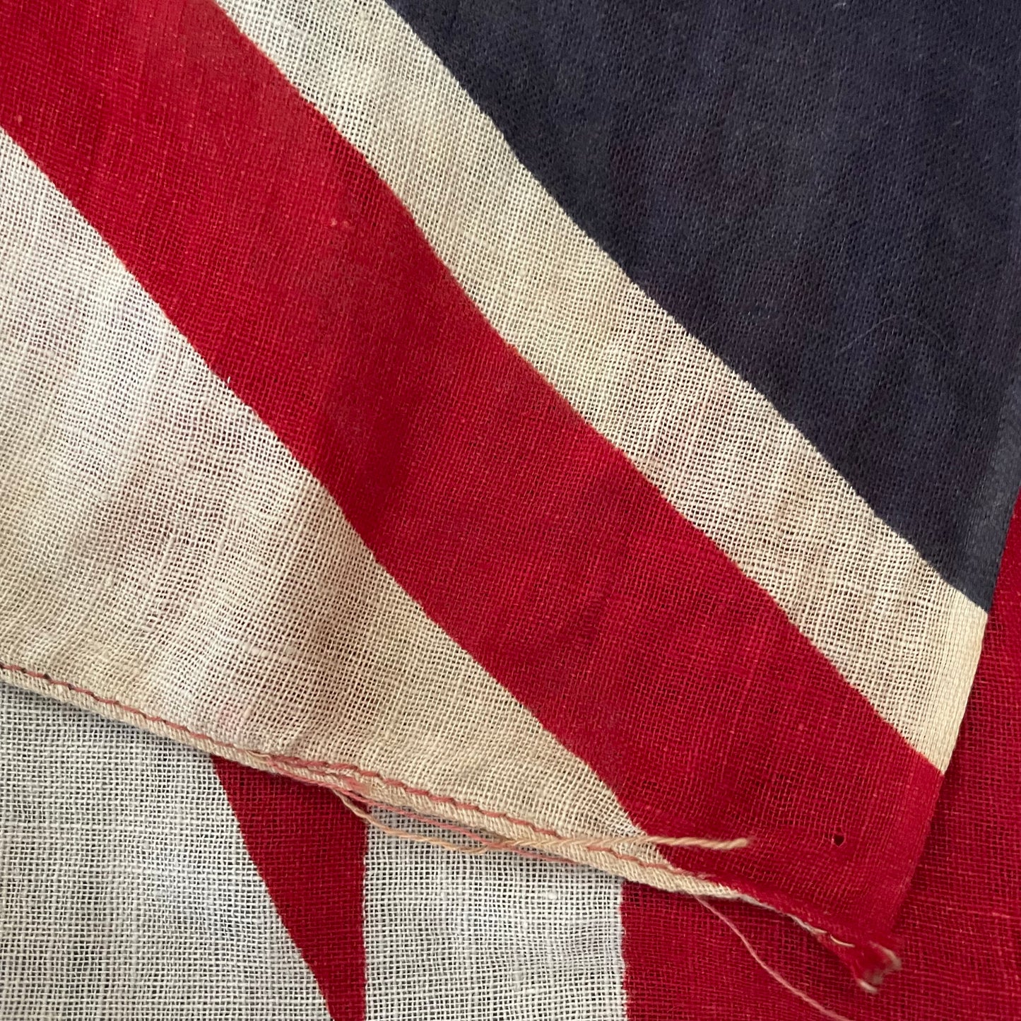 Antique Union Jack parade flag - vintage printed cotton United Kingdom flag