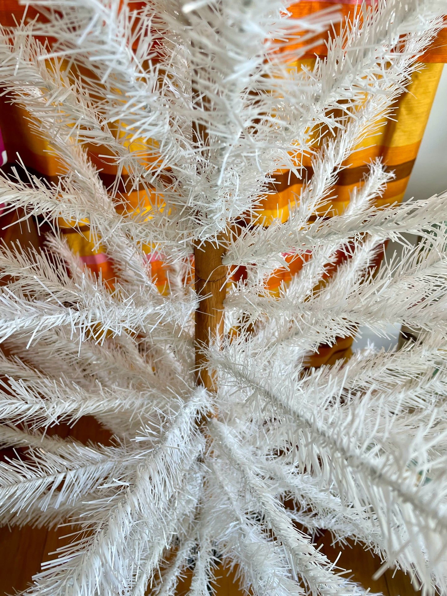 Snow White - 6 foot Vintage white Christmas tree - midcentury modern tinsel xmas tree