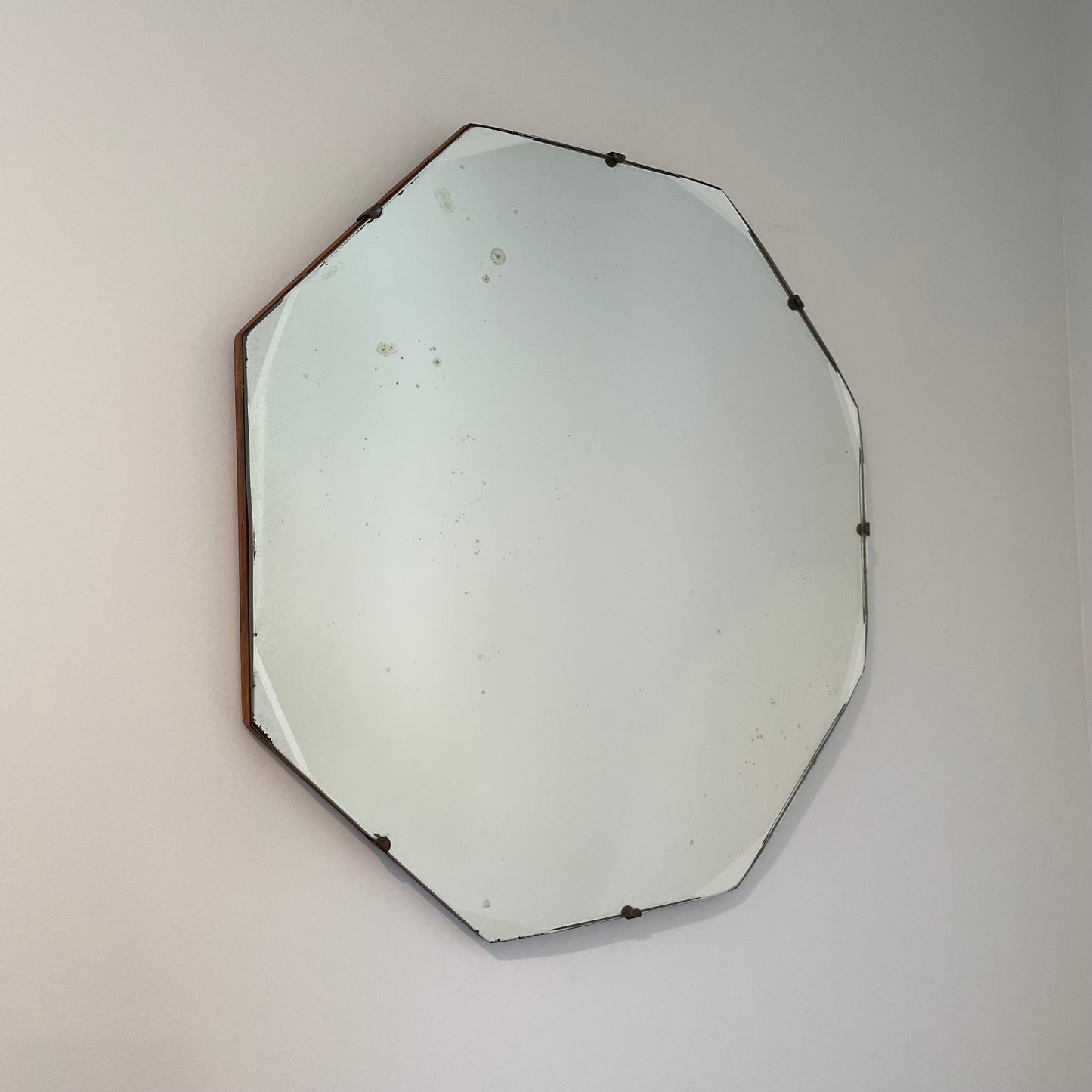 Vintage octagon mirror with beveled edges