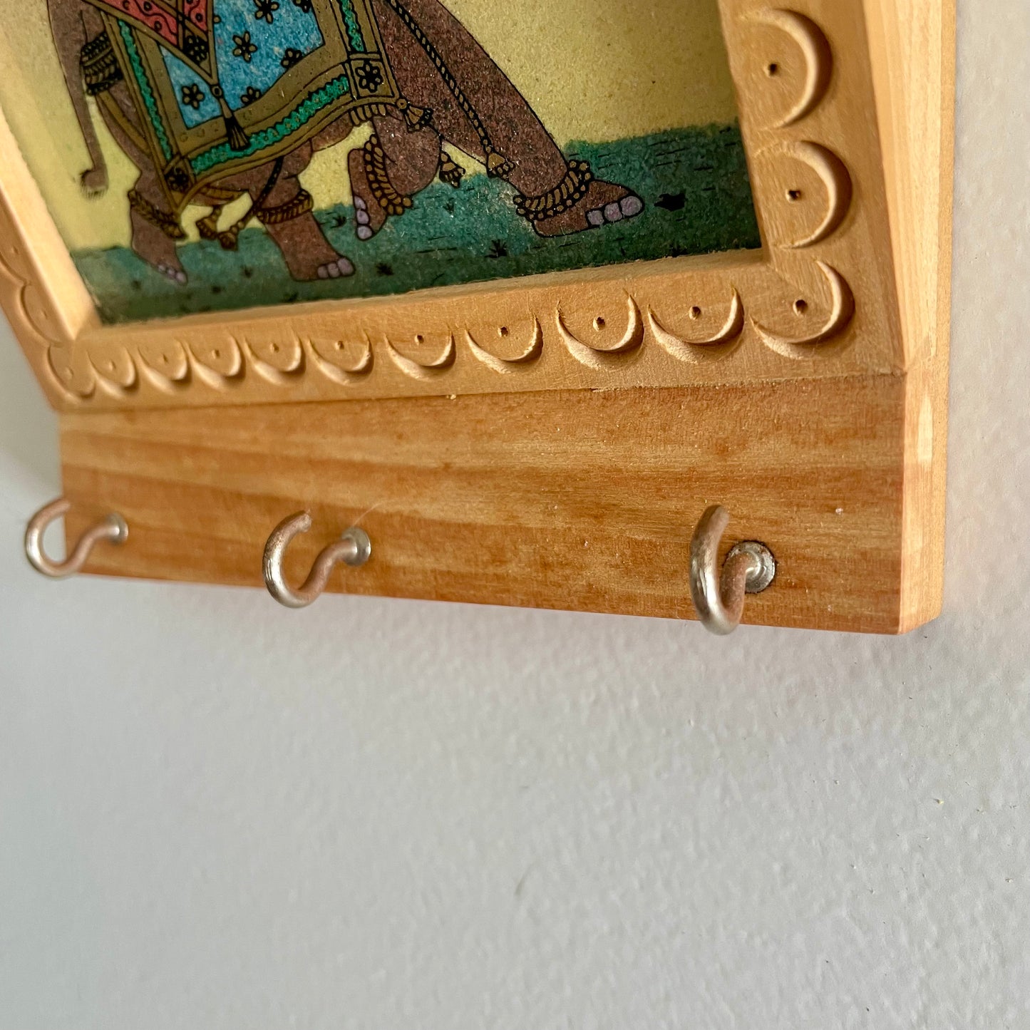 Rajasthan India gemstone key holder and letter organizer - elephant mail holder and key ring