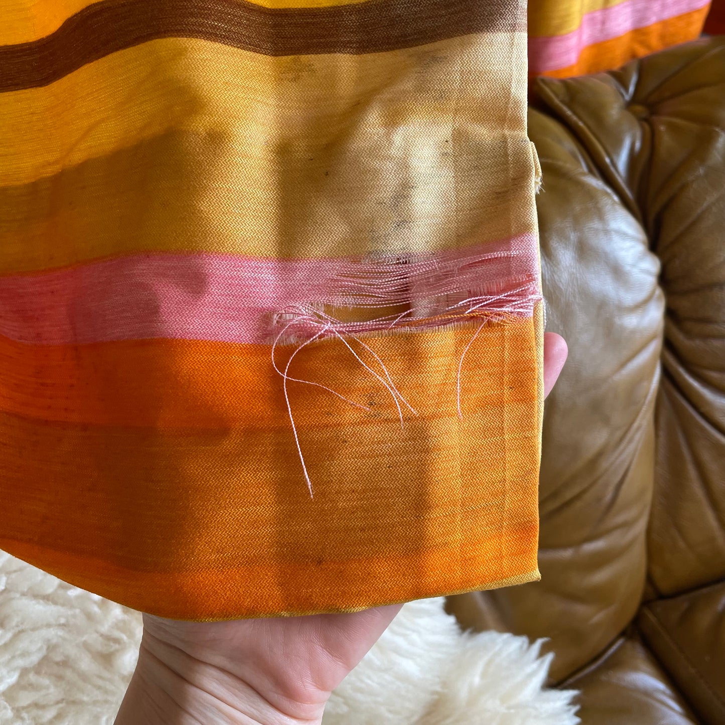 Desert Sunset - Vintage 1970’s drapes from Germany by Schloss & Druck - retro pink, yellow and orange curtains