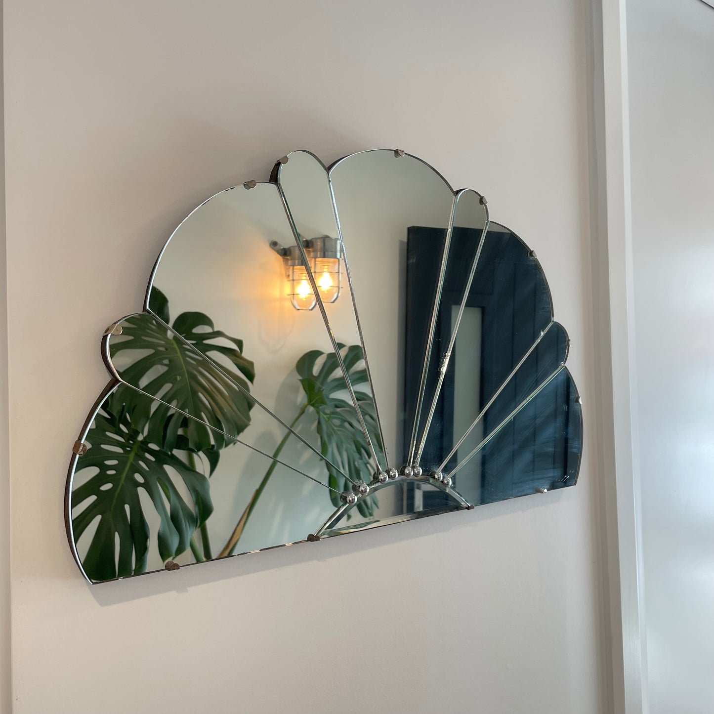 Rising Sun Mirror - vintage frameless art deco mirror