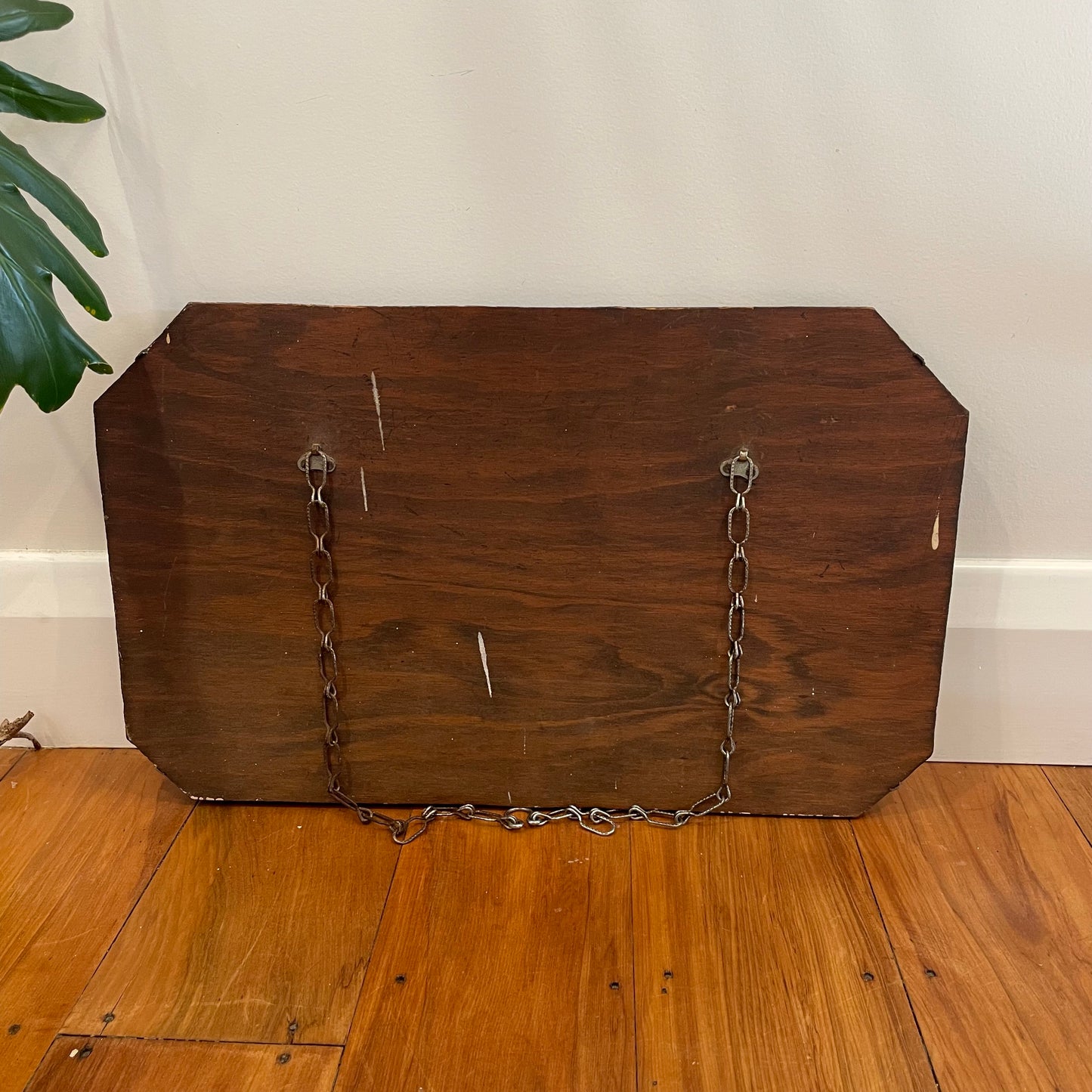 Geometric art deco frameless mirror