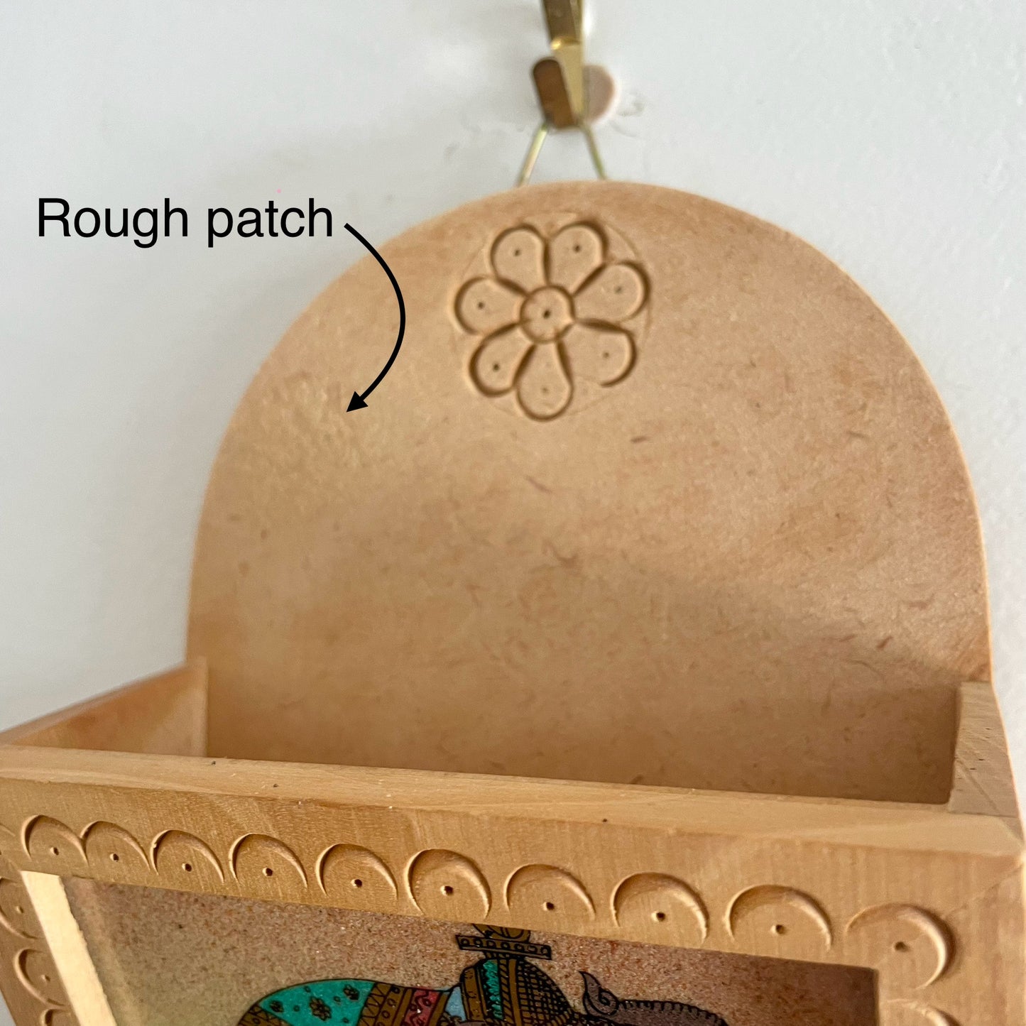 Rajasthan India gemstone key holder and letter organizer - elephant mail holder and key ring