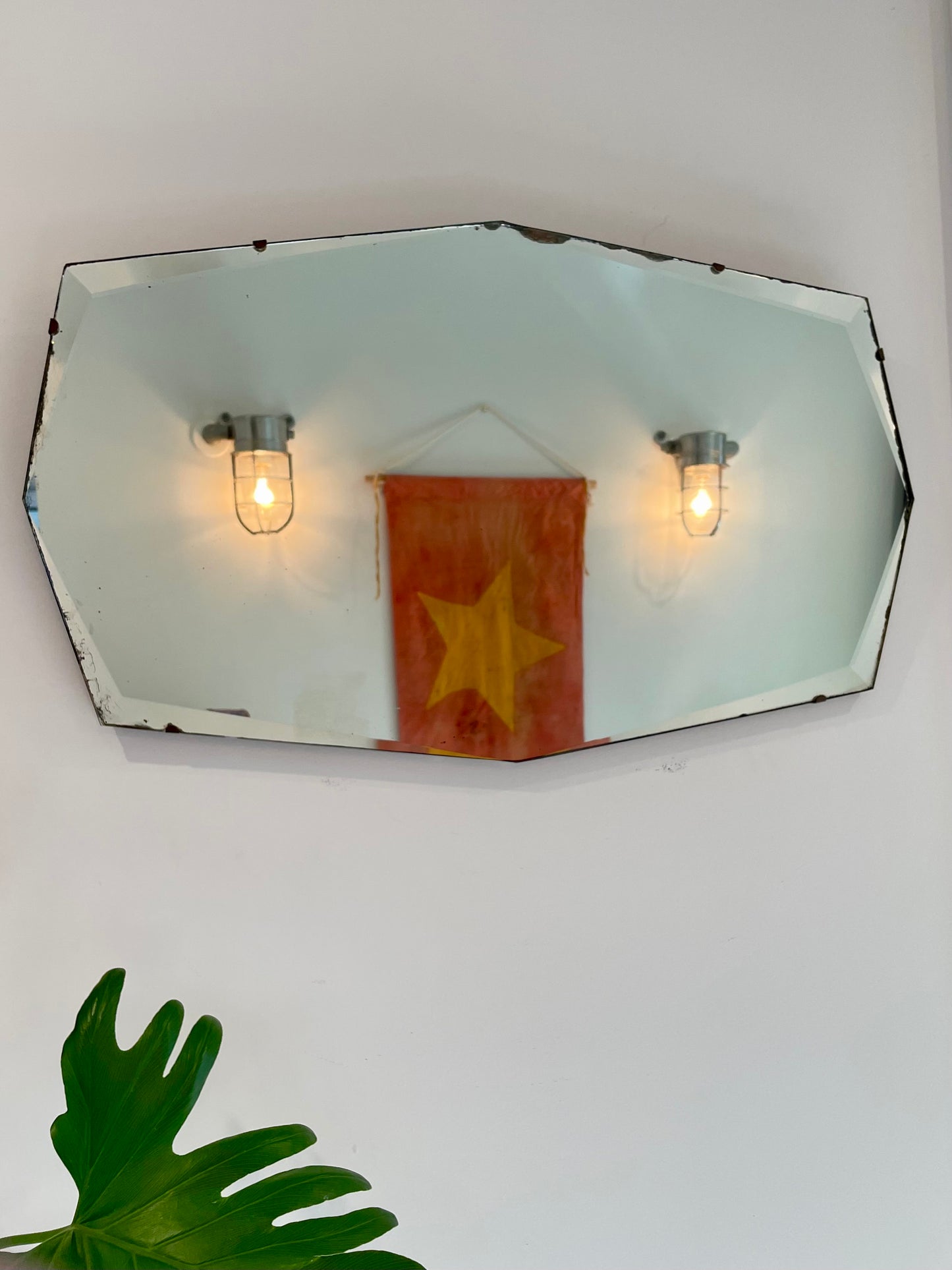 Large 27” wide Antique Art Deco mirror