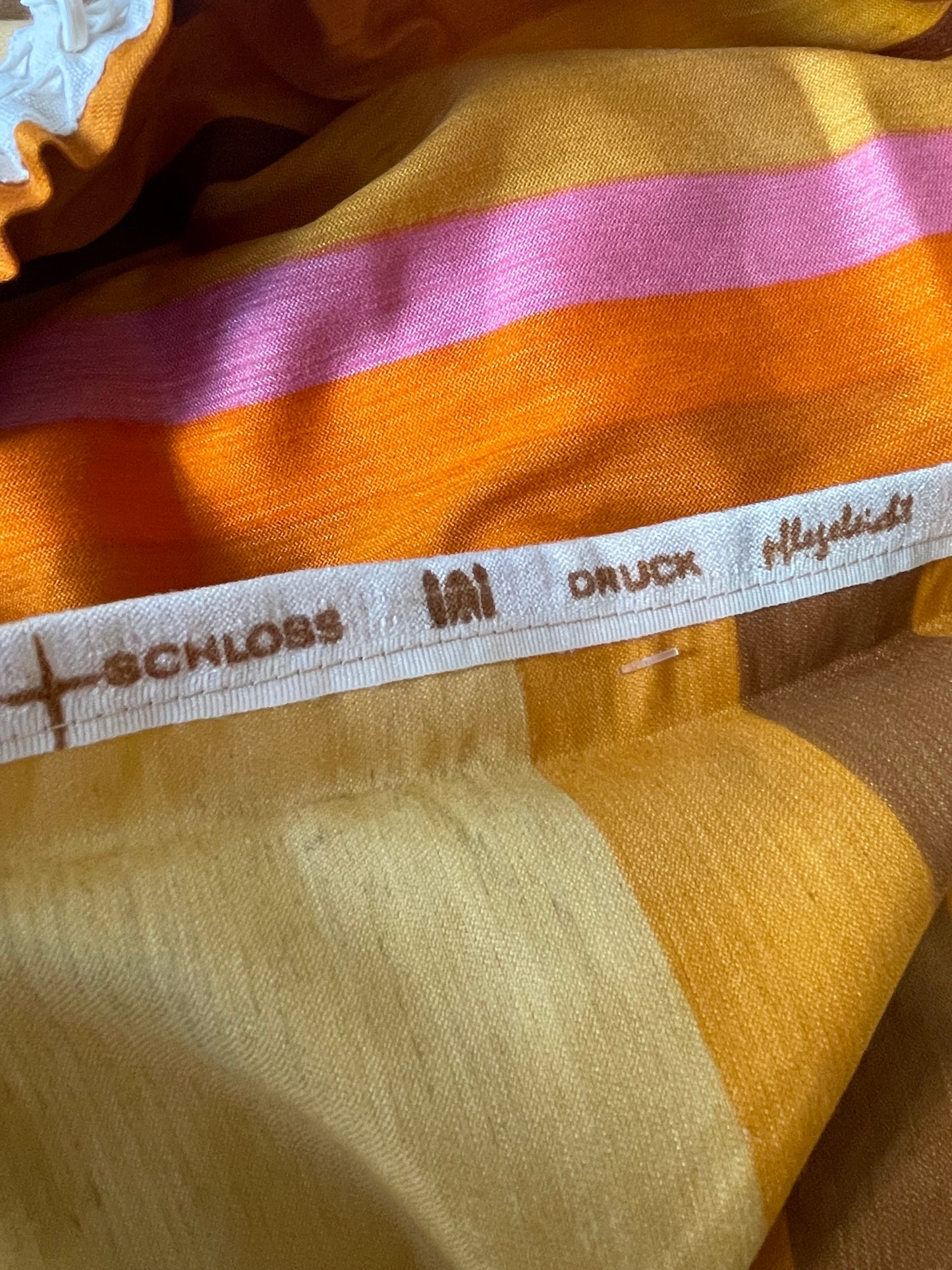 Desert Sunset - Vintage 1970’s drapes from Germany by Schloss & Druck - retro pink, yellow and orange curtains