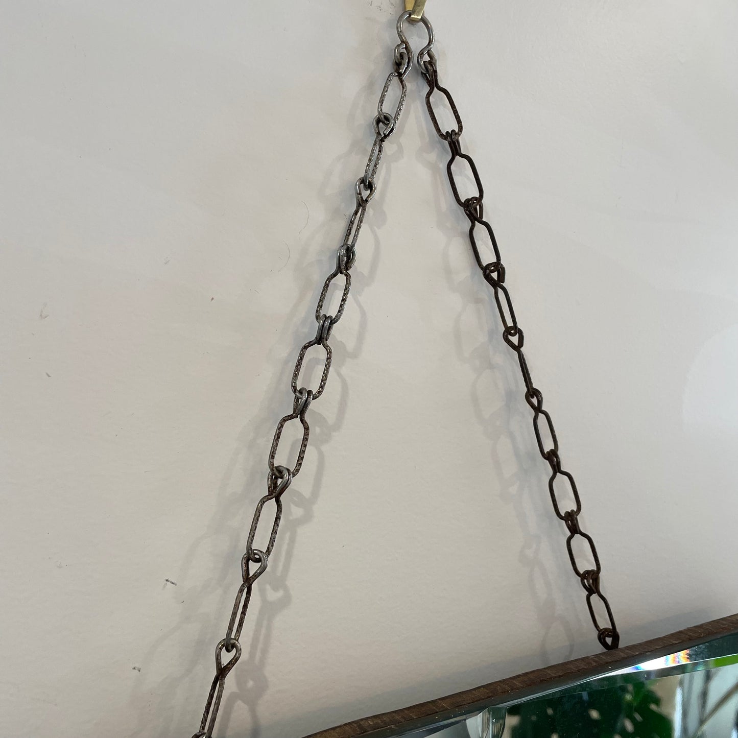 Geometric art deco frameless mirror