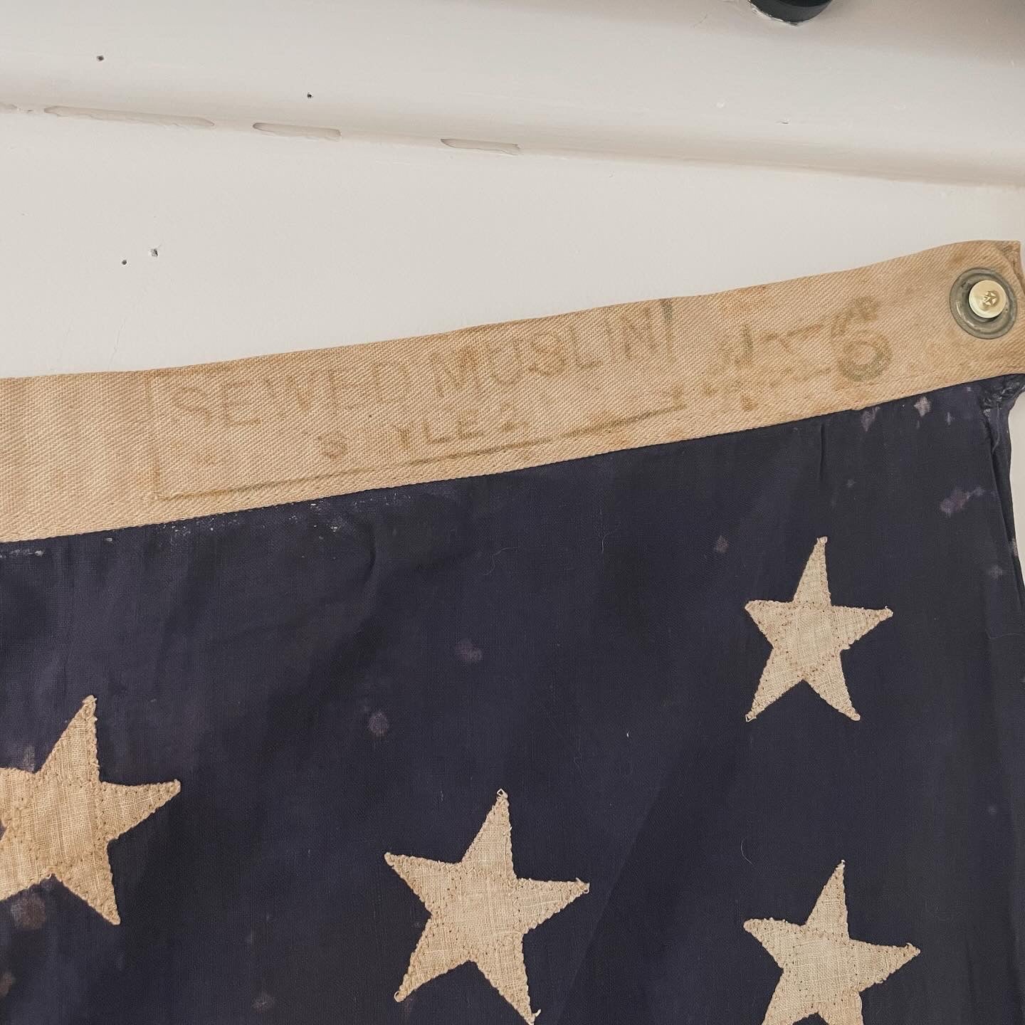 Antique 46 star American flag - Oklahoma state admission flag 1907