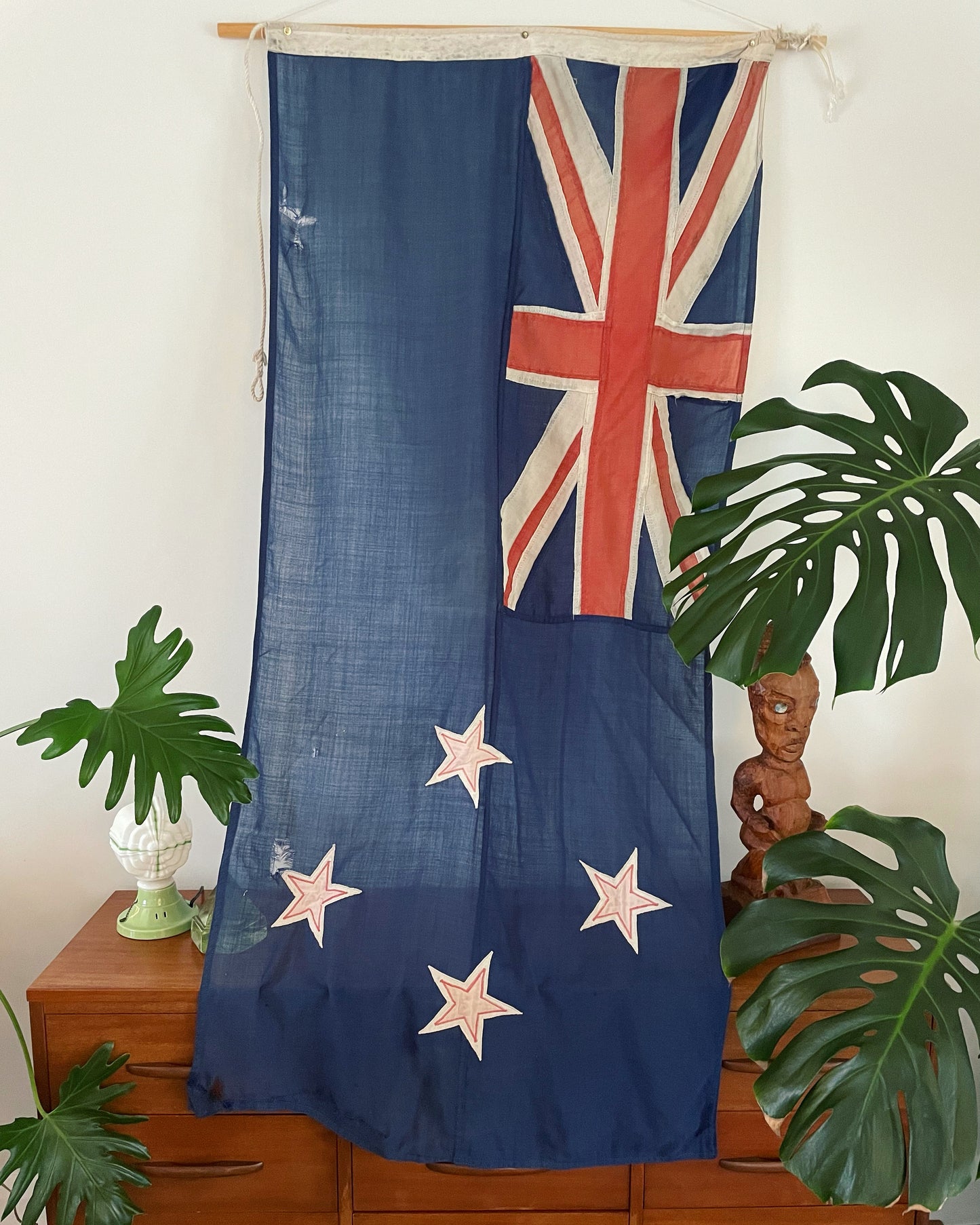 Large Antique New Zealand flag - vintage flag of Aotearoa NZ