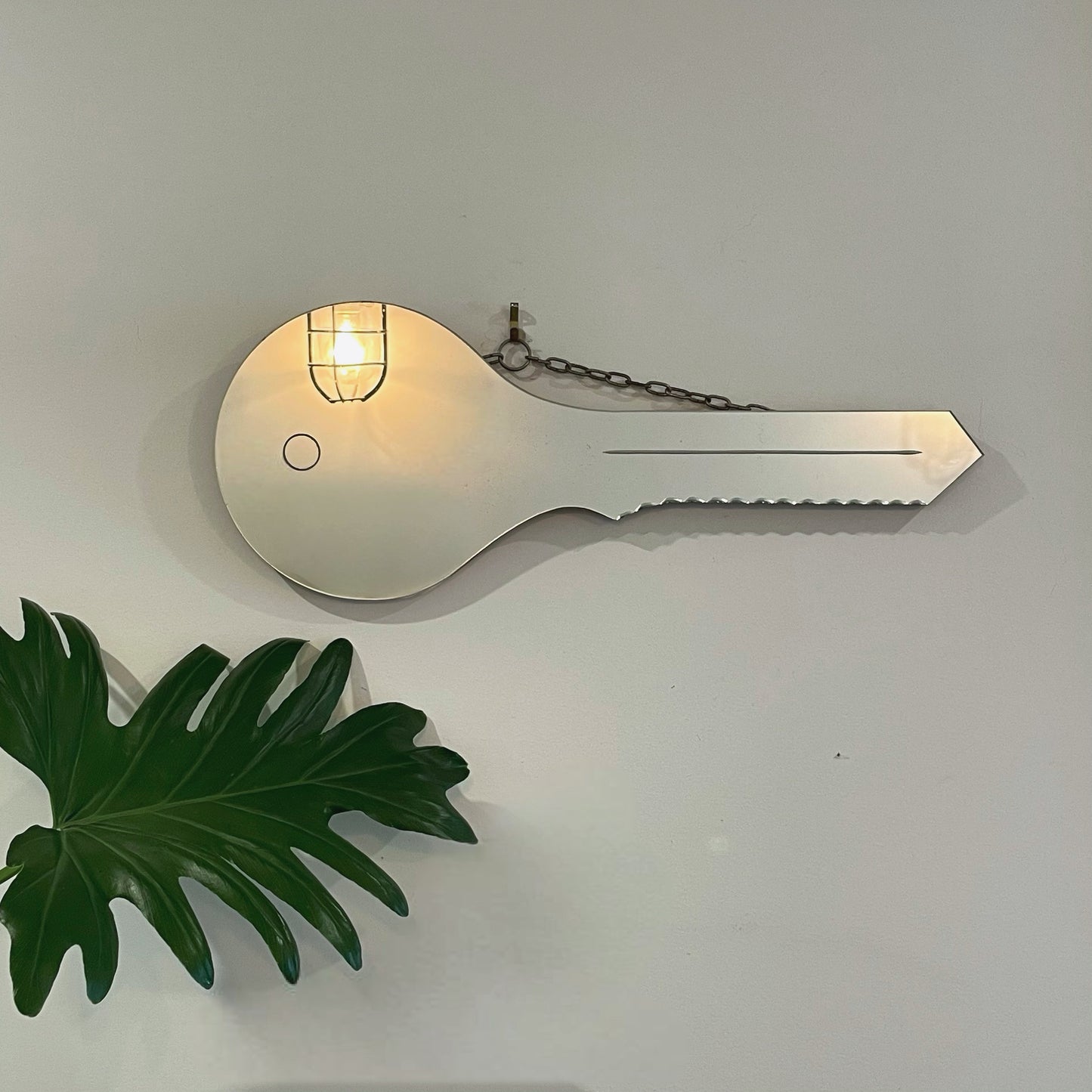 Key mirror - Midcentury modern mirror in key shape