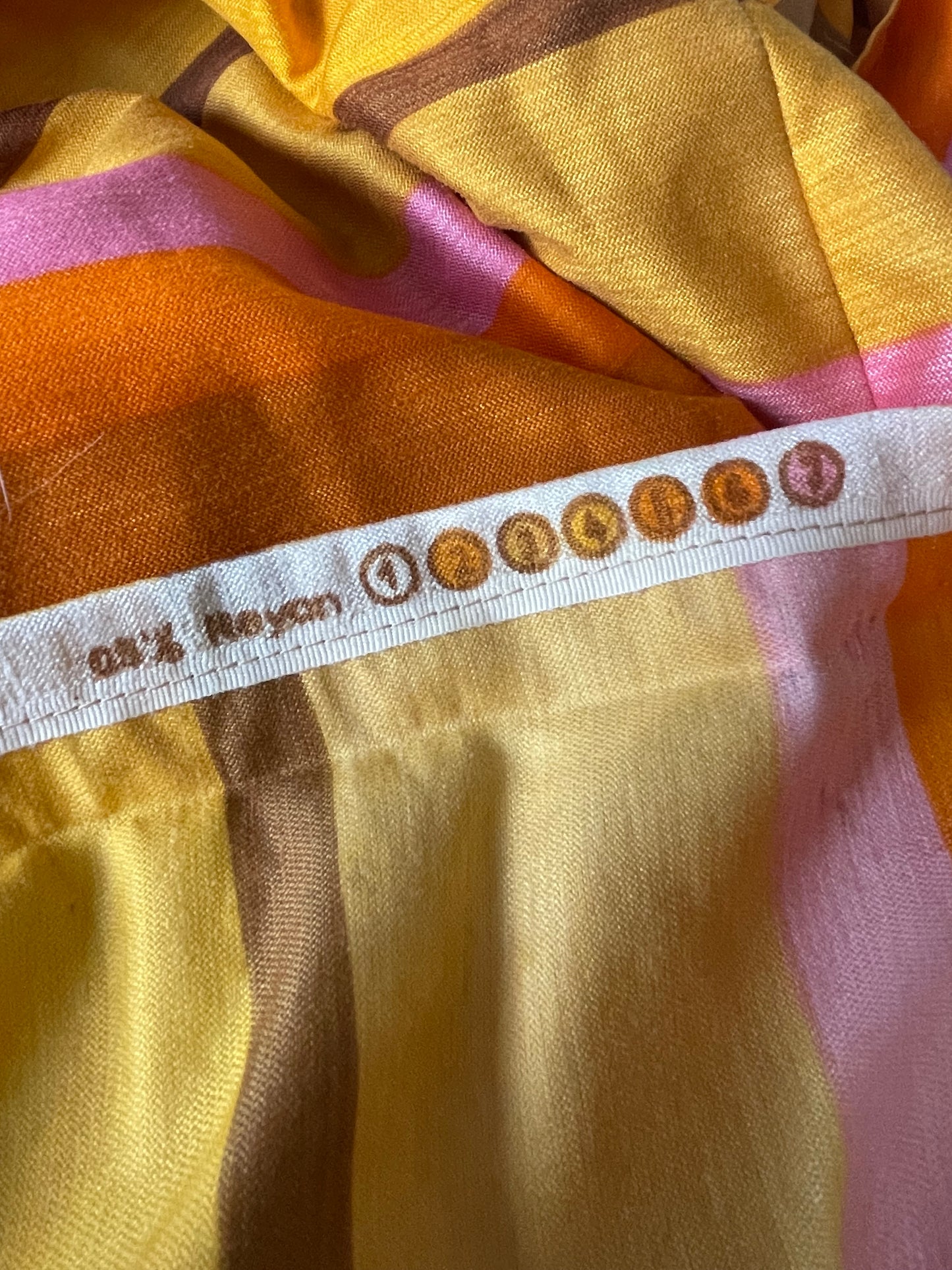 Desert Sunset - Vintage 1970’s drapes from Germany by Schloss & Druck - retro pink, yellow and orange curtains