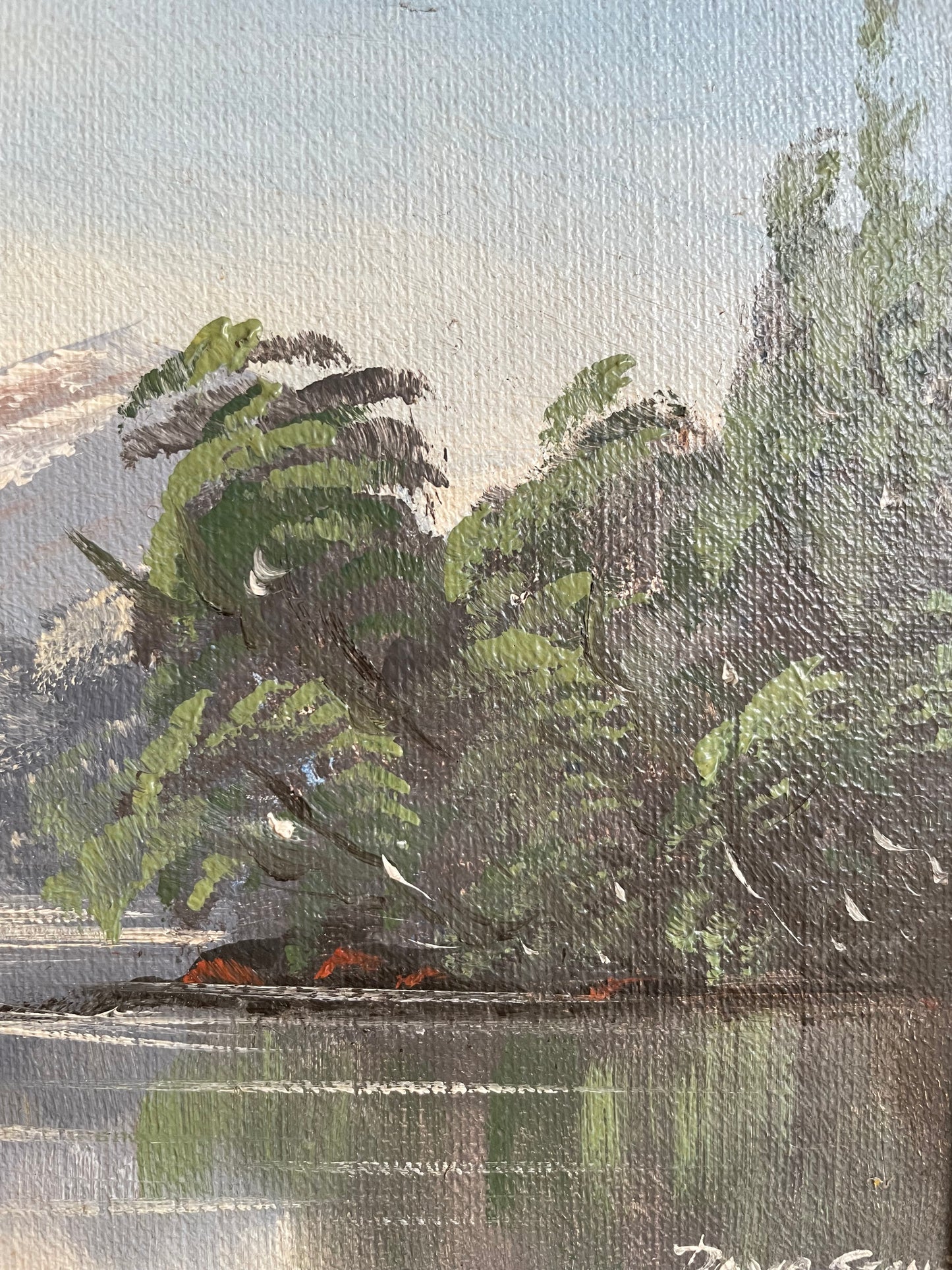 Original signed oil painting of Lake Moeraki in Haast, New Zealand