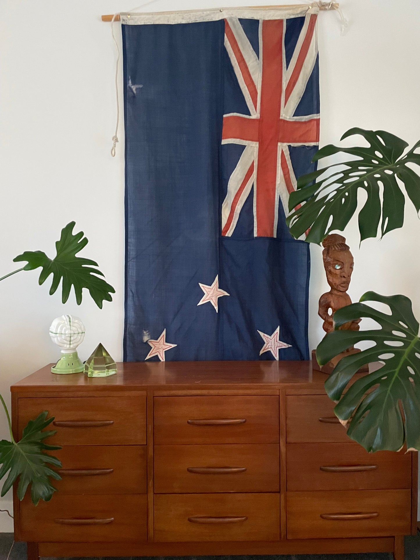 Large Antique New Zealand flag - vintage flag of Aotearoa NZ