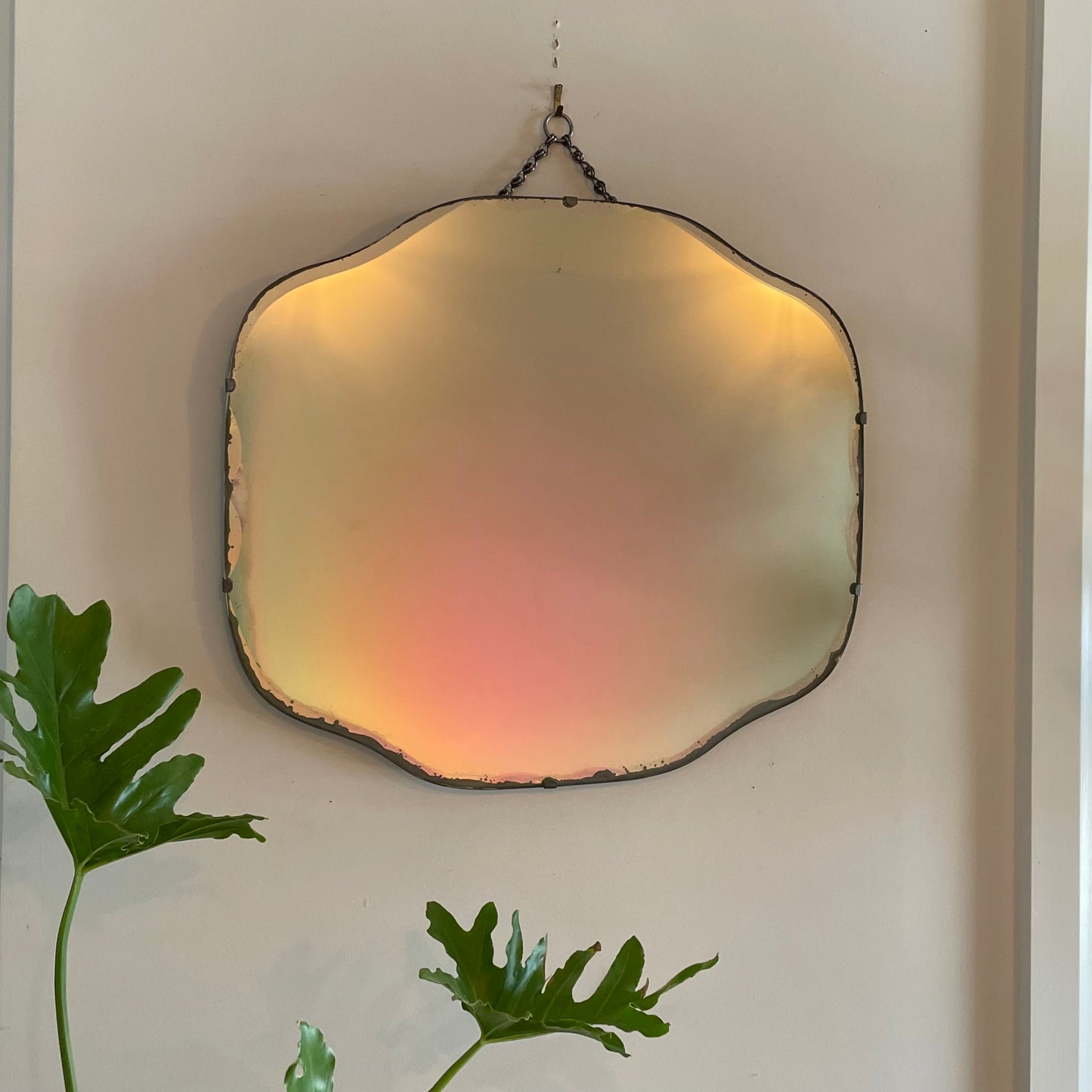 Wavy oval retro mirror - squiggle blob mirror