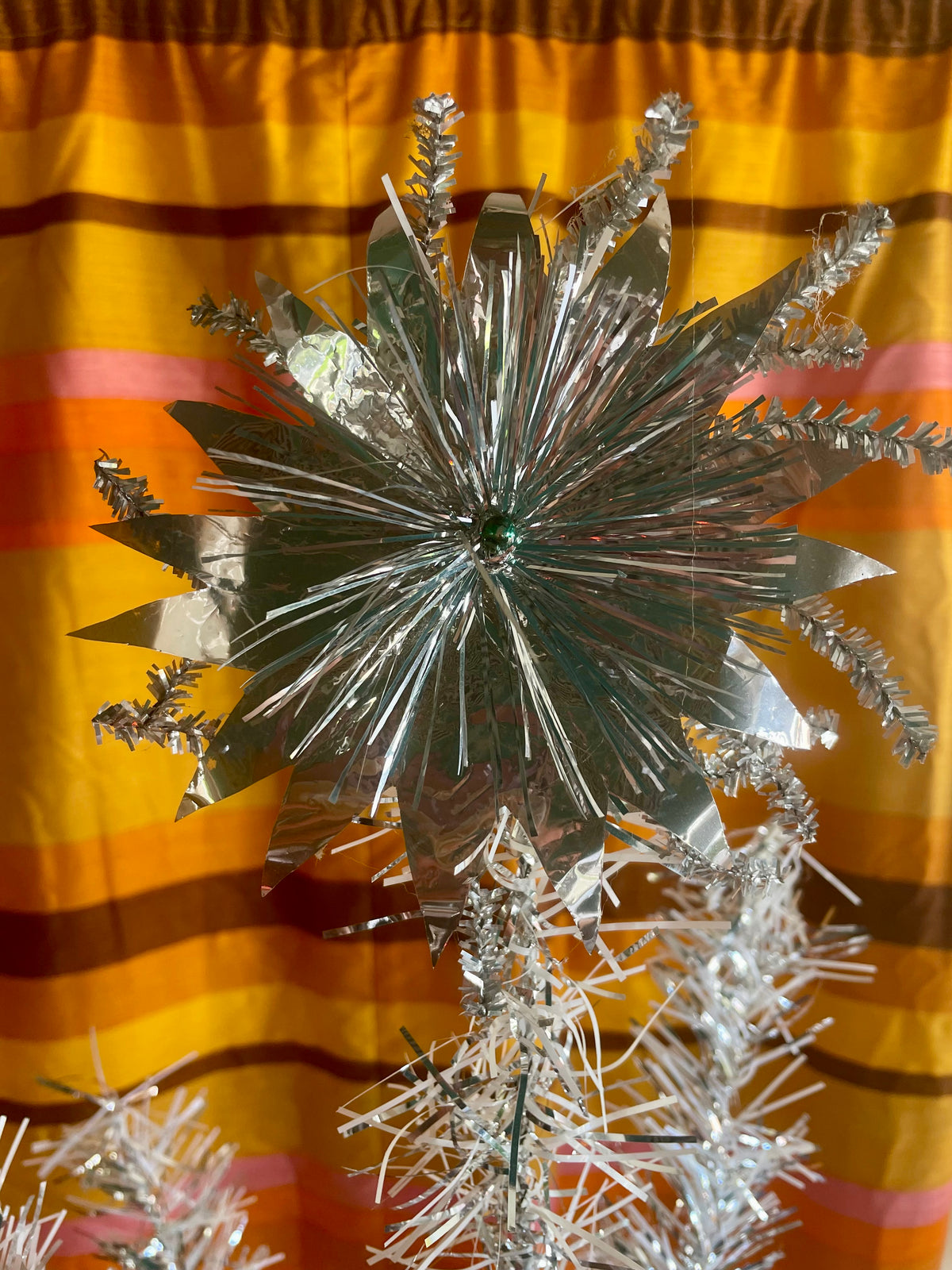 Swan Lake - Authentic vintage midcentury modern Christmas tree / vintage silver and white tinsel tree