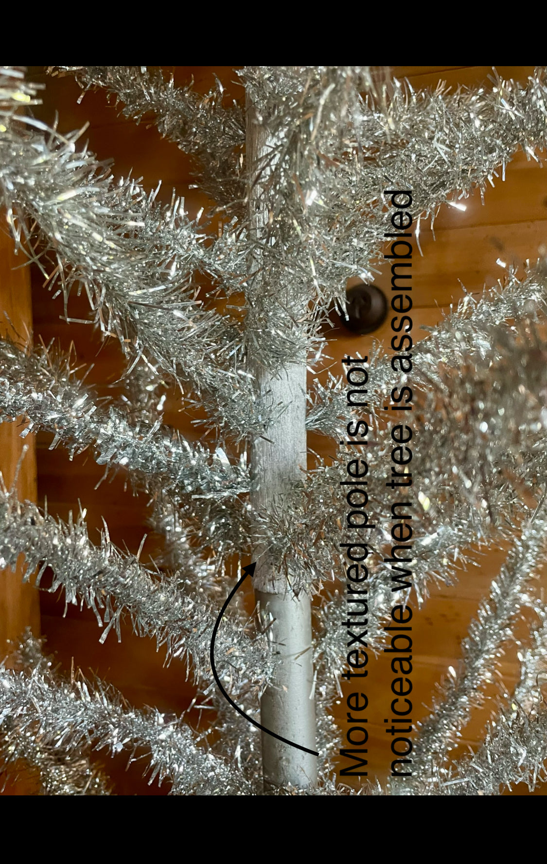 7 foot Vintage silver Christmas tree - midcentury modern stainless tinsel xmas tree