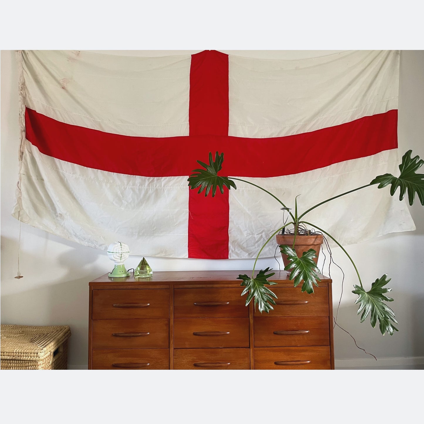 Vintage flag of England - old Saint Georg’s Cross flag - Guernsey flag