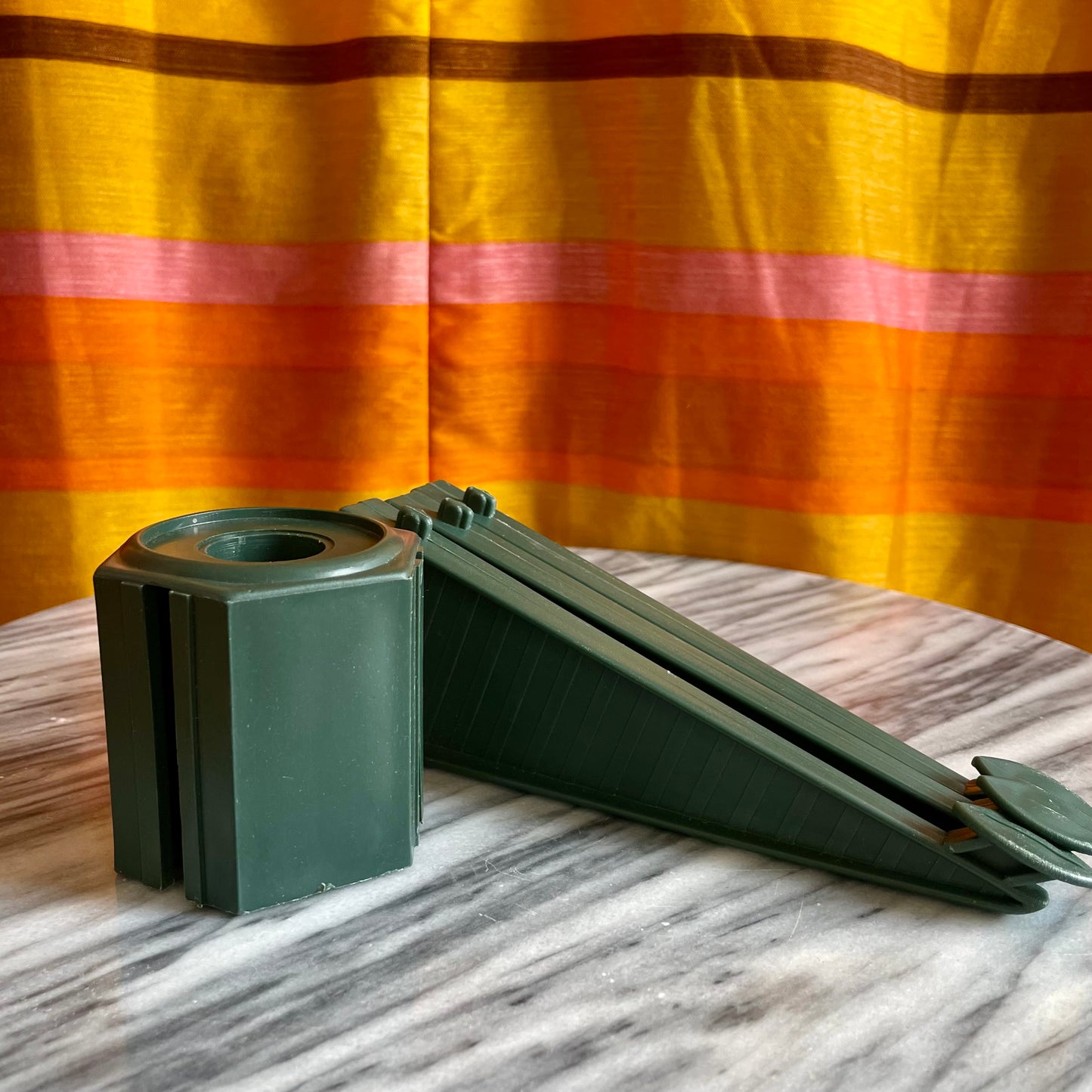 Vintage Christmas Tree Stand / green plastic collapsible Xmas tree