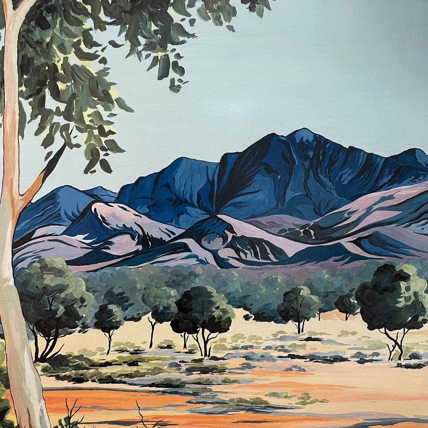 1974 Study of painting by Australia aboriginal artist Albert Namatjira