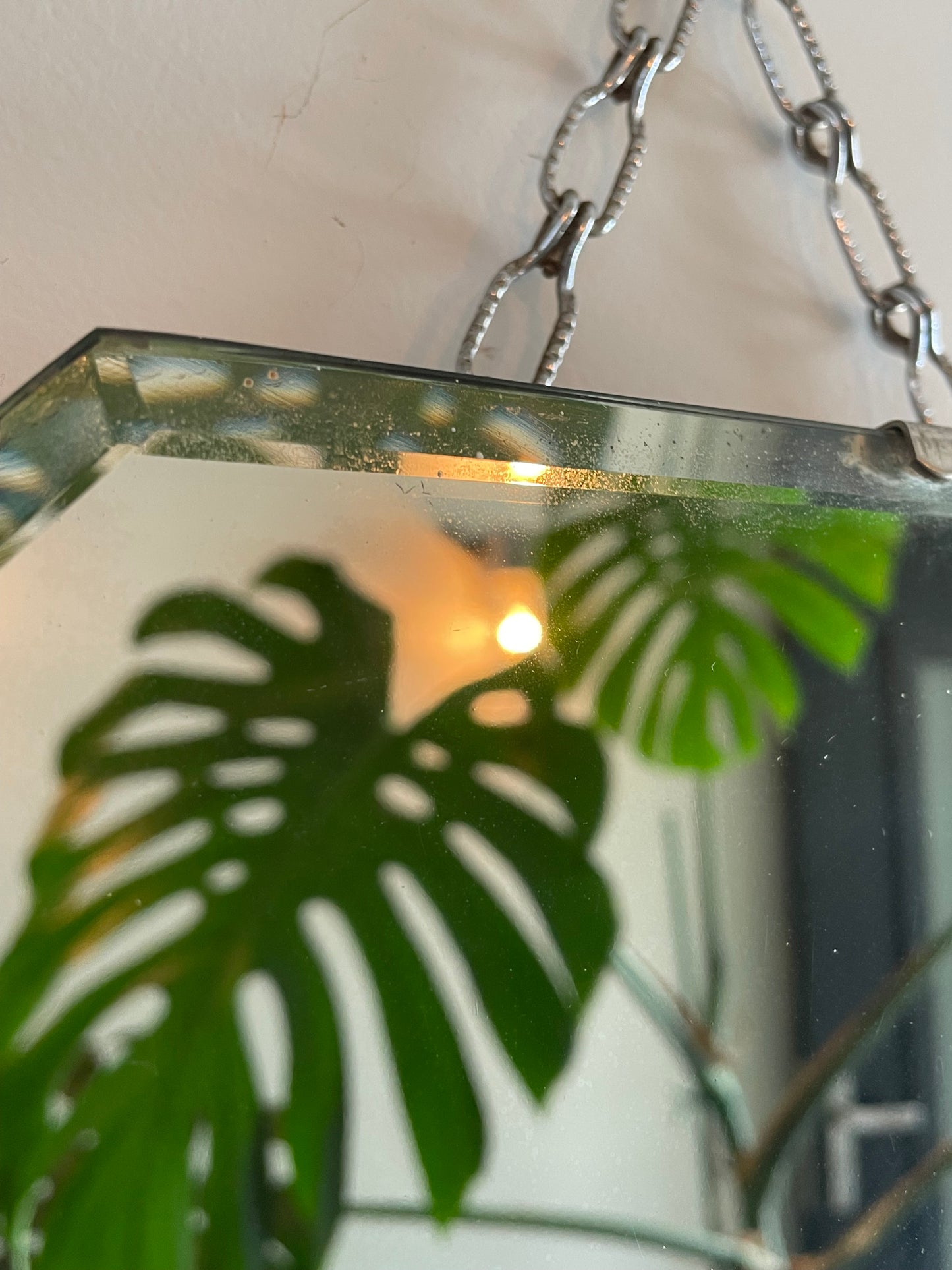 The nail in the coffin - Vintage Trapezoid shaped mirror with beveled edges