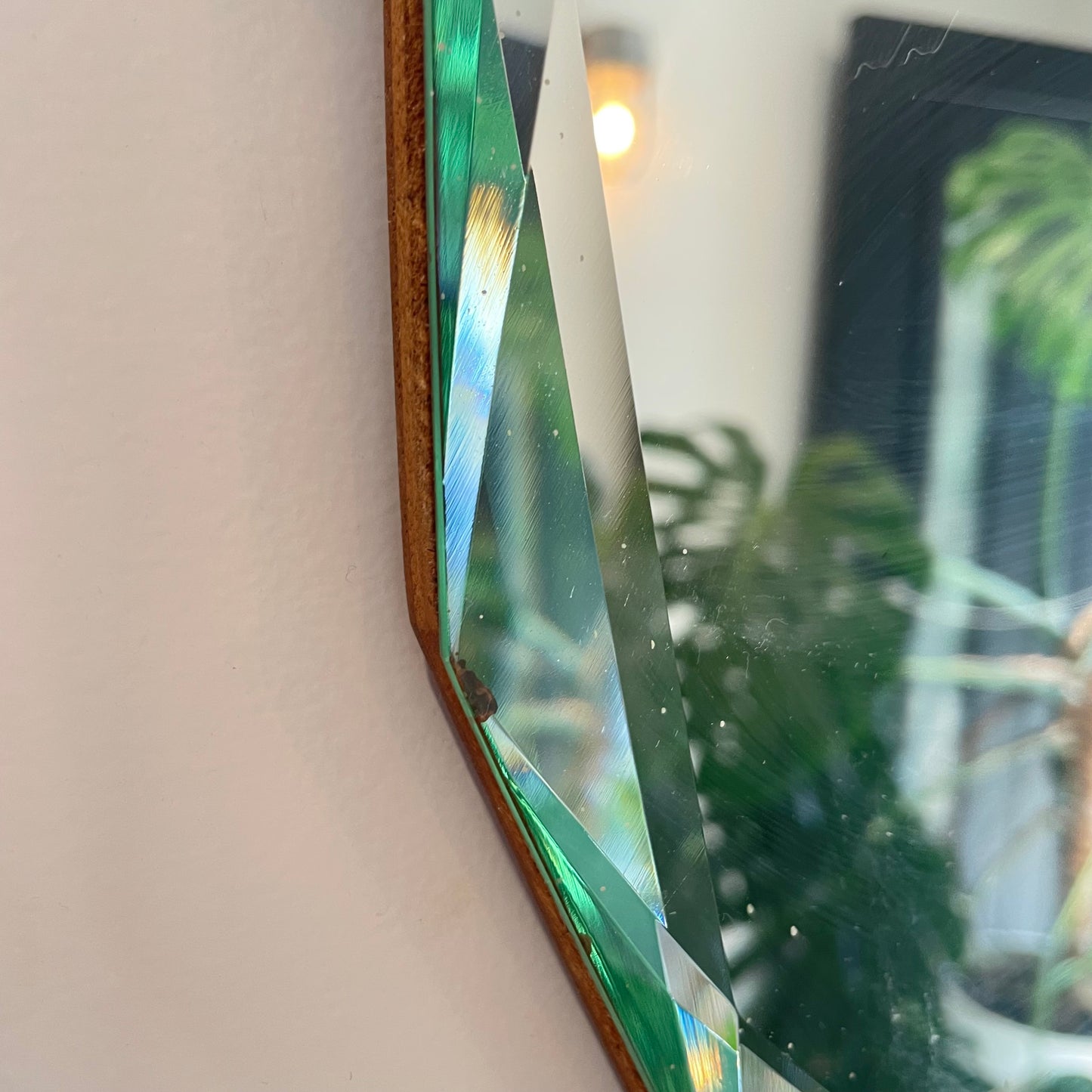12 sided antique mirror with beveled edges - frameless Art deco mirrors