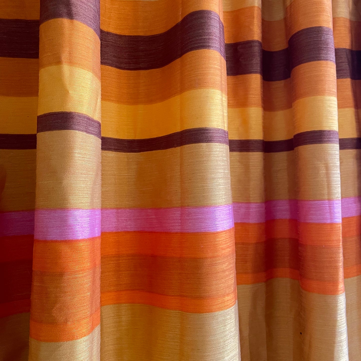 Desert Sunset - Vintage 1970’s drapes from Germany by Schloss & Druck - retro pink, yellow and orange curtains