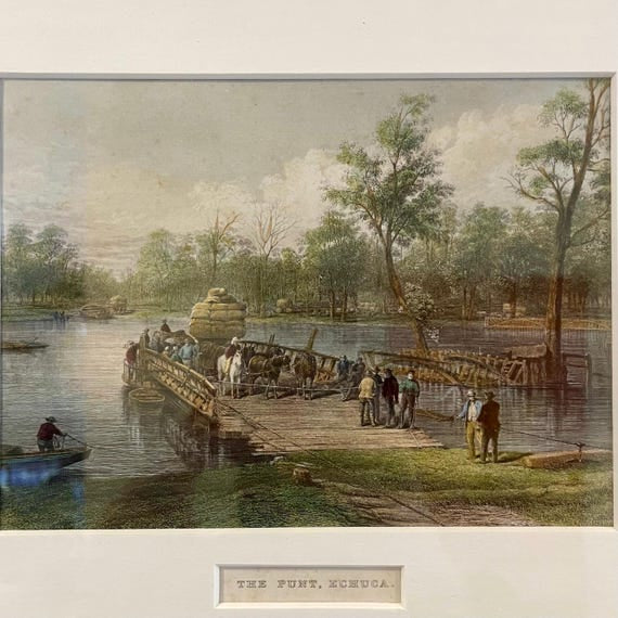 Rare set of 5 Australian paintings from 1874 - hand-coloured steel engravings by J S Prout - Australian Art series