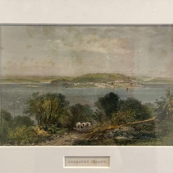 Rare set of 5 Australian paintings from 1874 - hand-coloured steel engravings by J S Prout - Australian Art series