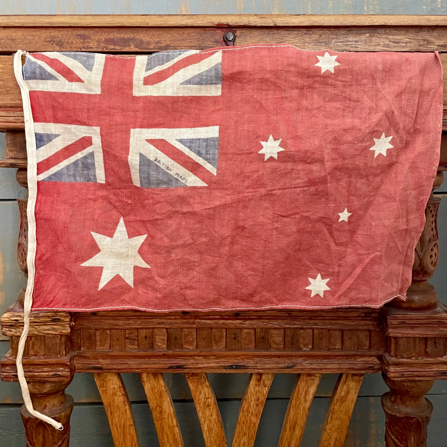 Small antique cotton Australian Red Ensign Flag - vintage parade flag