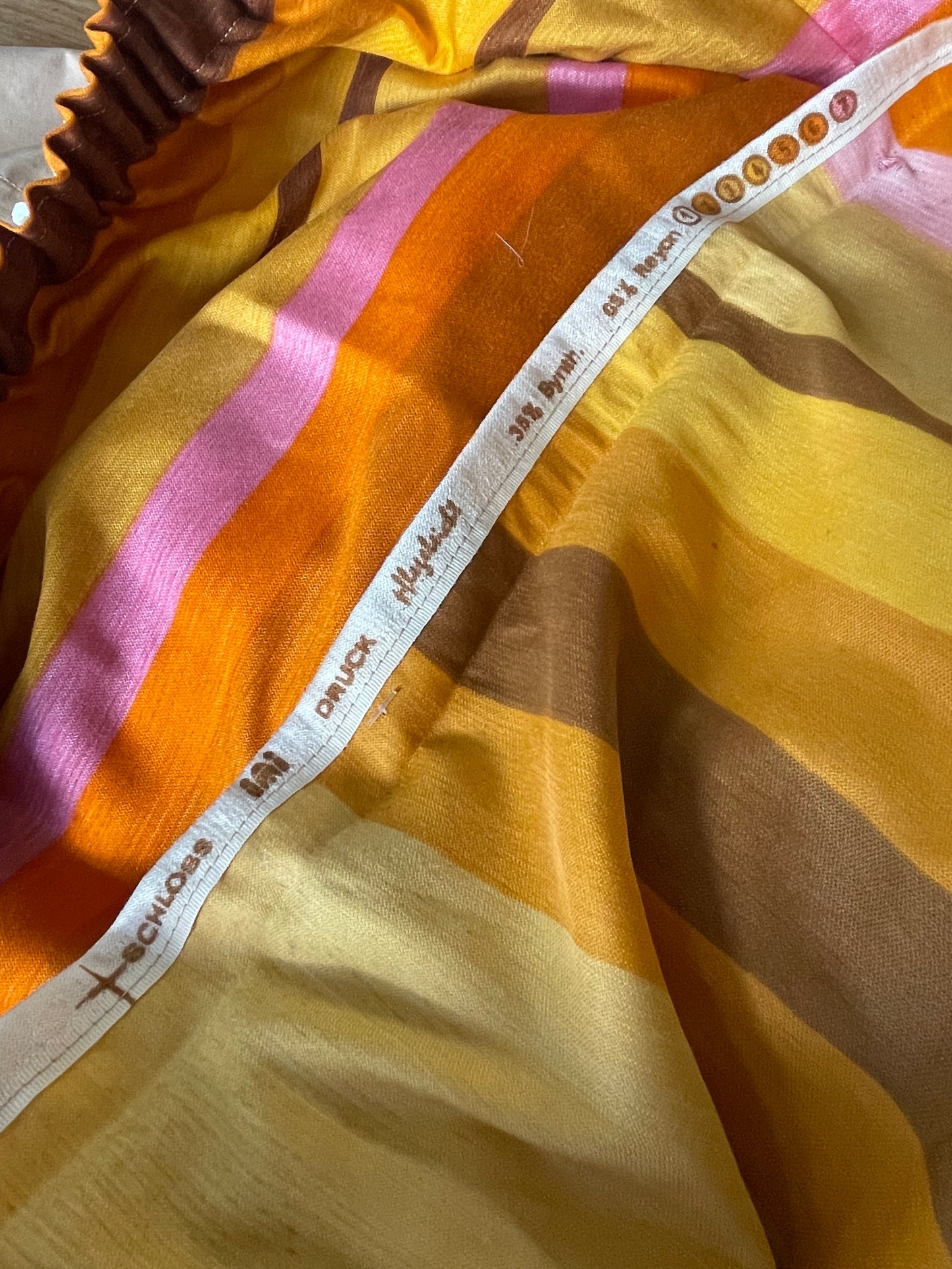 Desert Sunset - Vintage 1970’s drapes from Germany by Schloss & Druck - retro pink, yellow and orange curtains