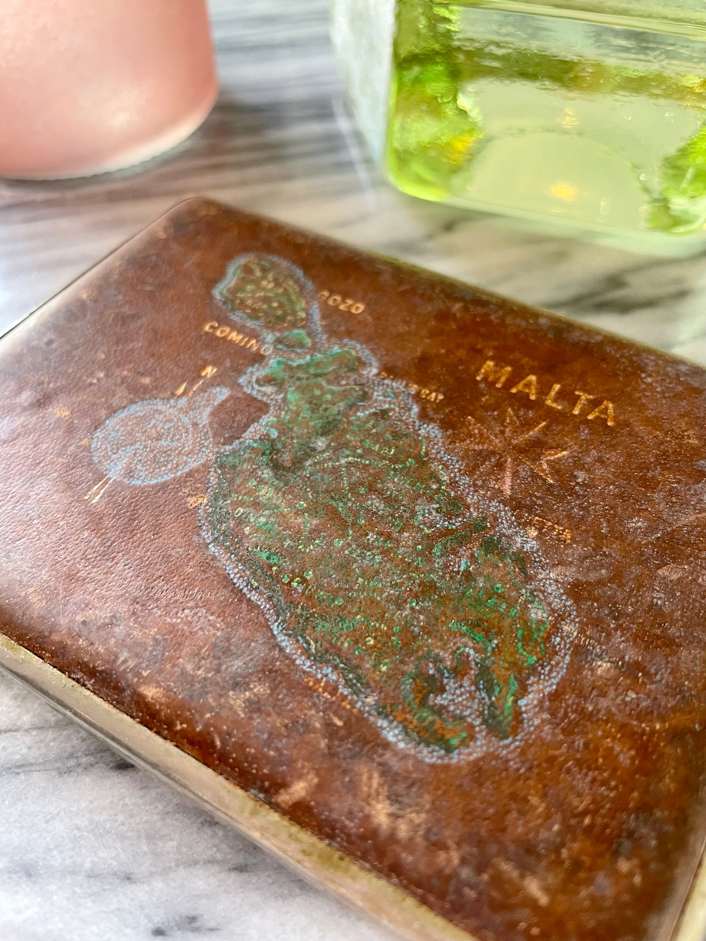 Island of Malta vintage cigarette case / card holder / wallet