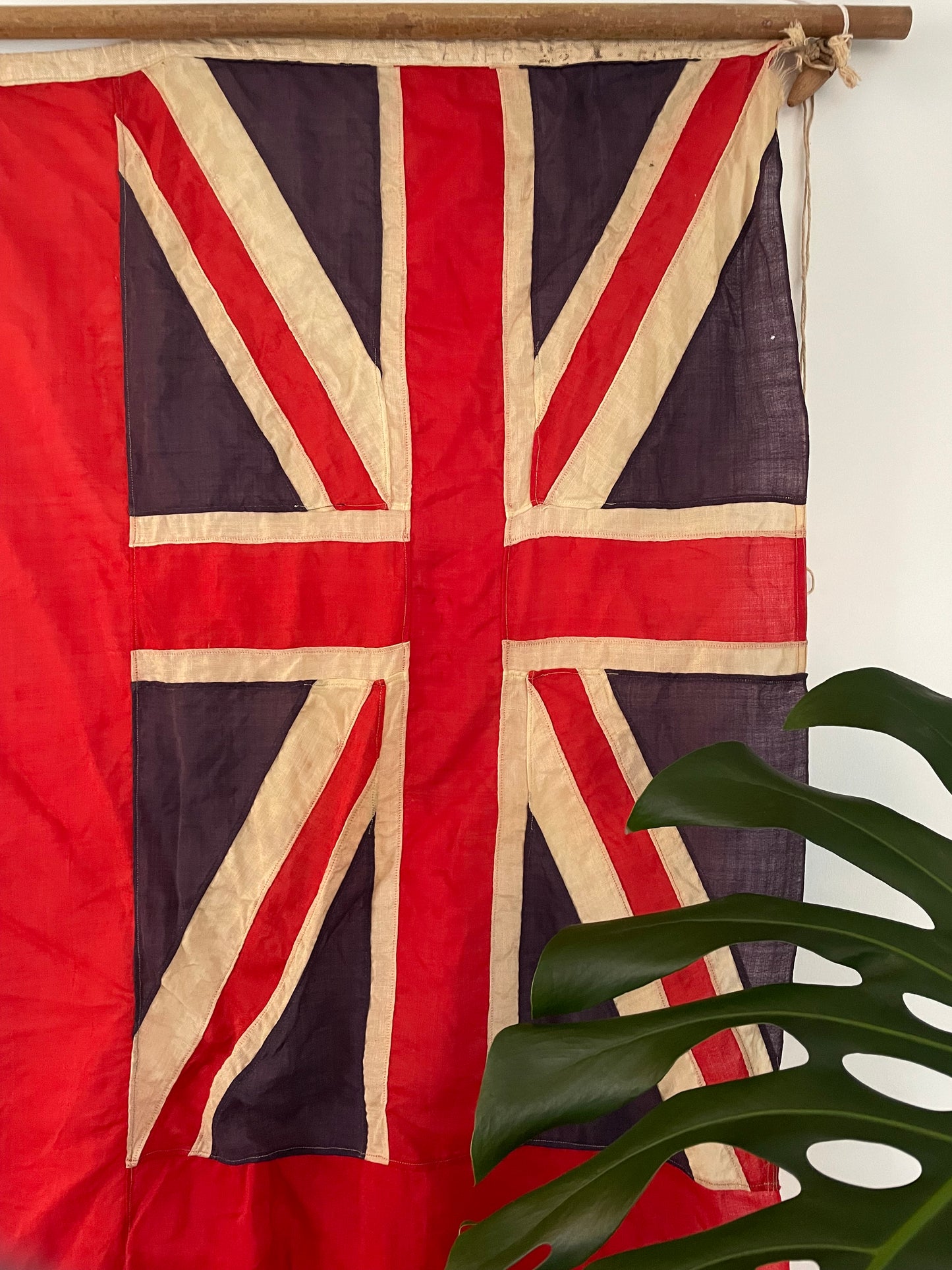 Large Vintage British Ensign Nautical Flag - Red Union Jack wool flag - British Navy
