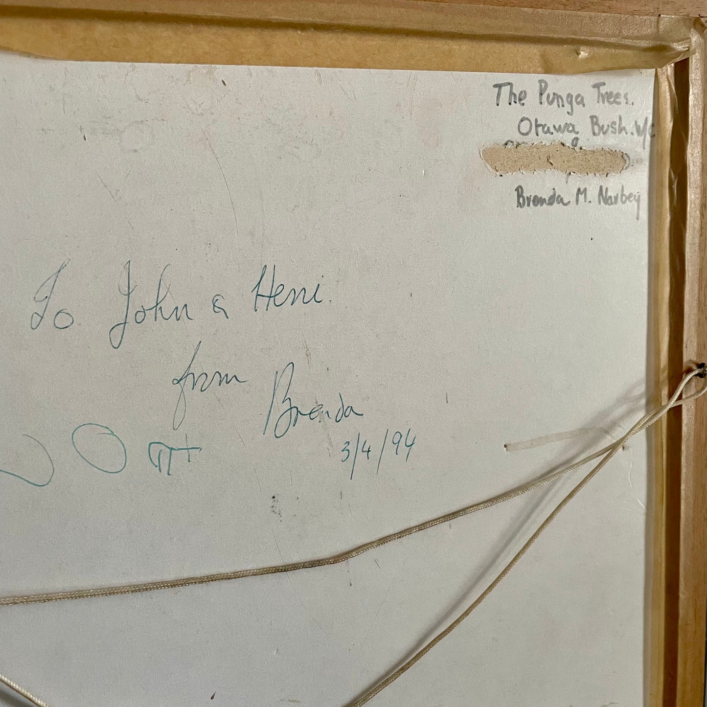 Signed watercolor painting of New Zealand Punga trees Otawa Bush