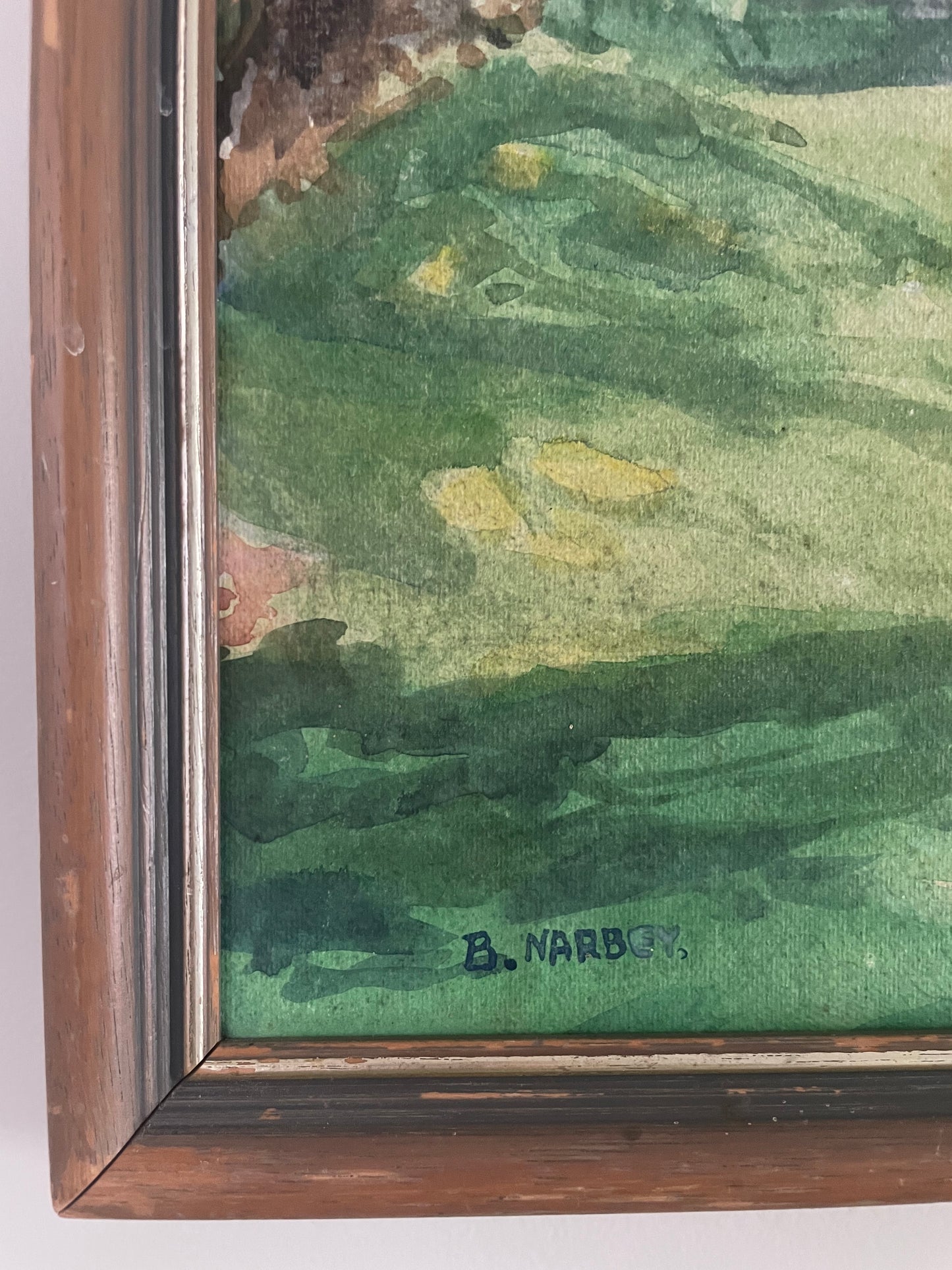 Signed watercolor painting of New Zealand Punga trees Otawa Bush