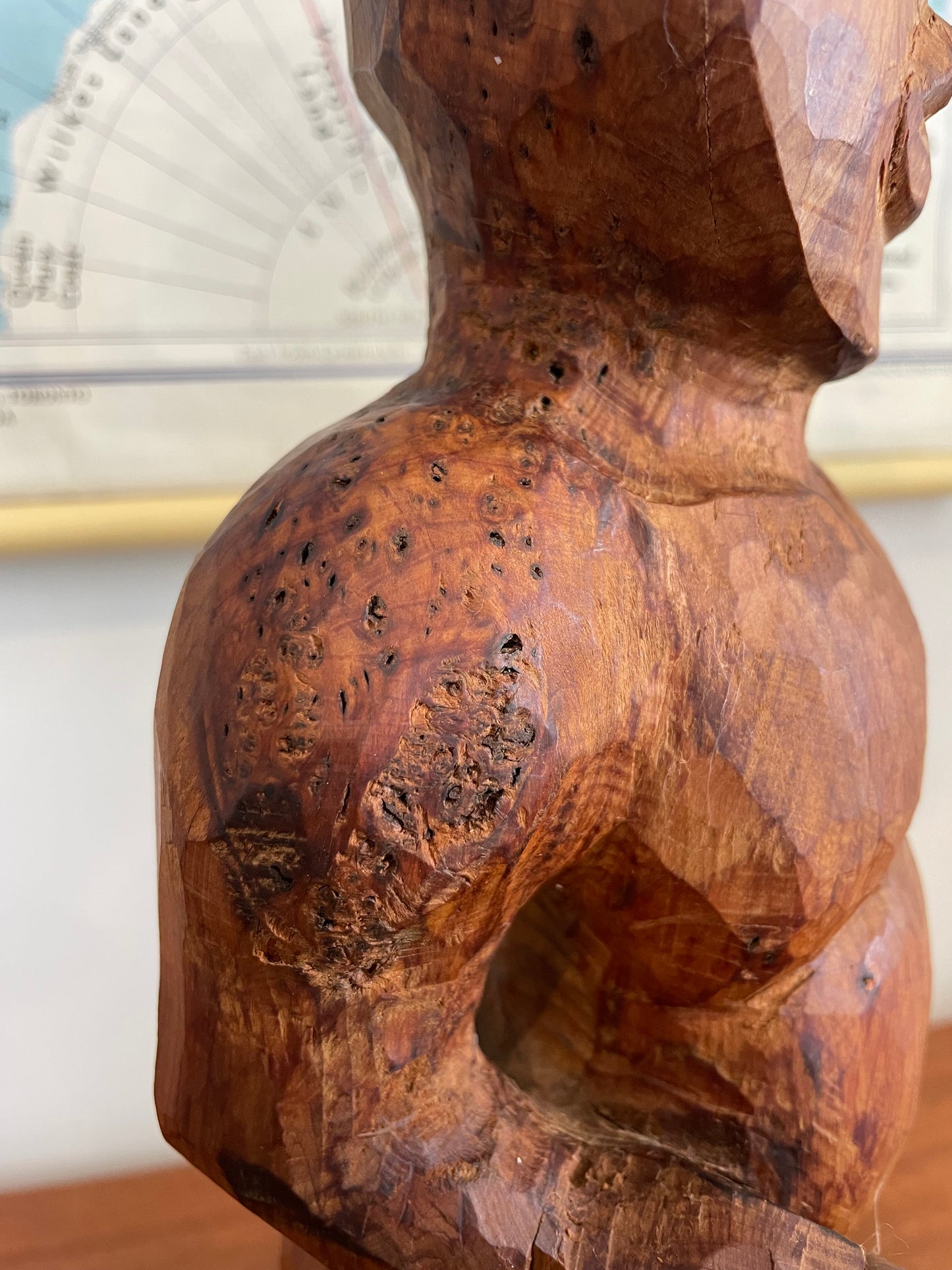 Vintage hand carved Maori Tiki statue - wooden Tekoteko from Aotearoa New Zealand