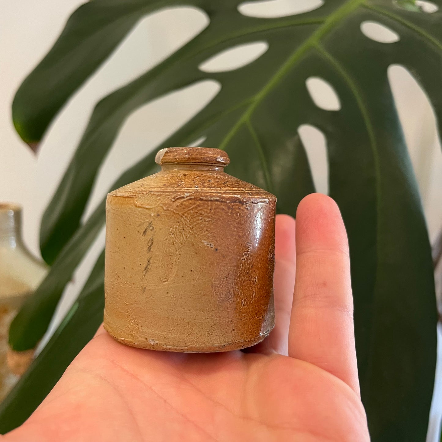 5 Antique glazed Stoneware ink bottles from New Zealand