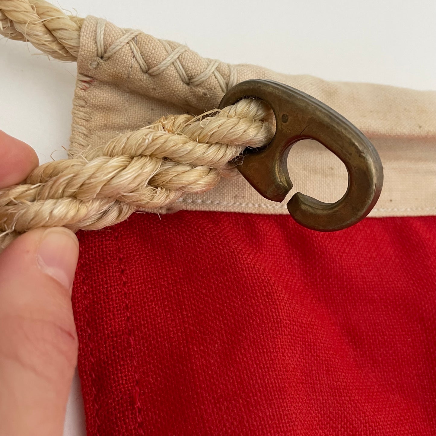 Vintage nautical ship flag from New Zealand - red signal flag