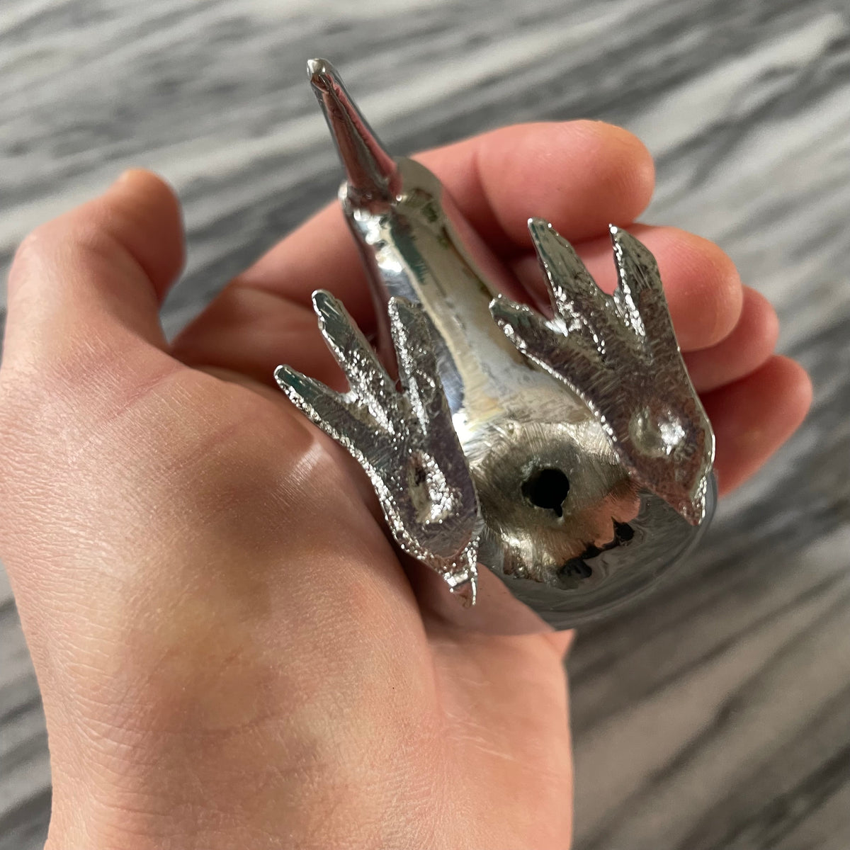 Vintage silver kiwi bird - New Zealand metal kiwi figurine / paperweight statue