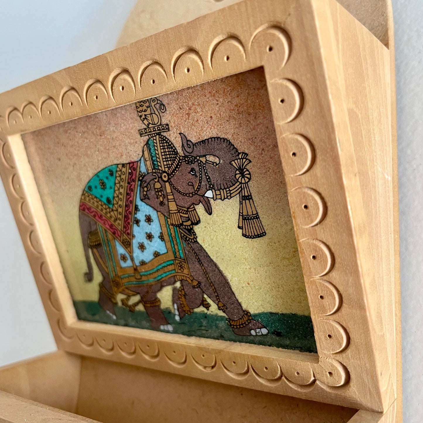 Rajasthan India gemstone key holder and letter organizer - elephant mail holder and key ring