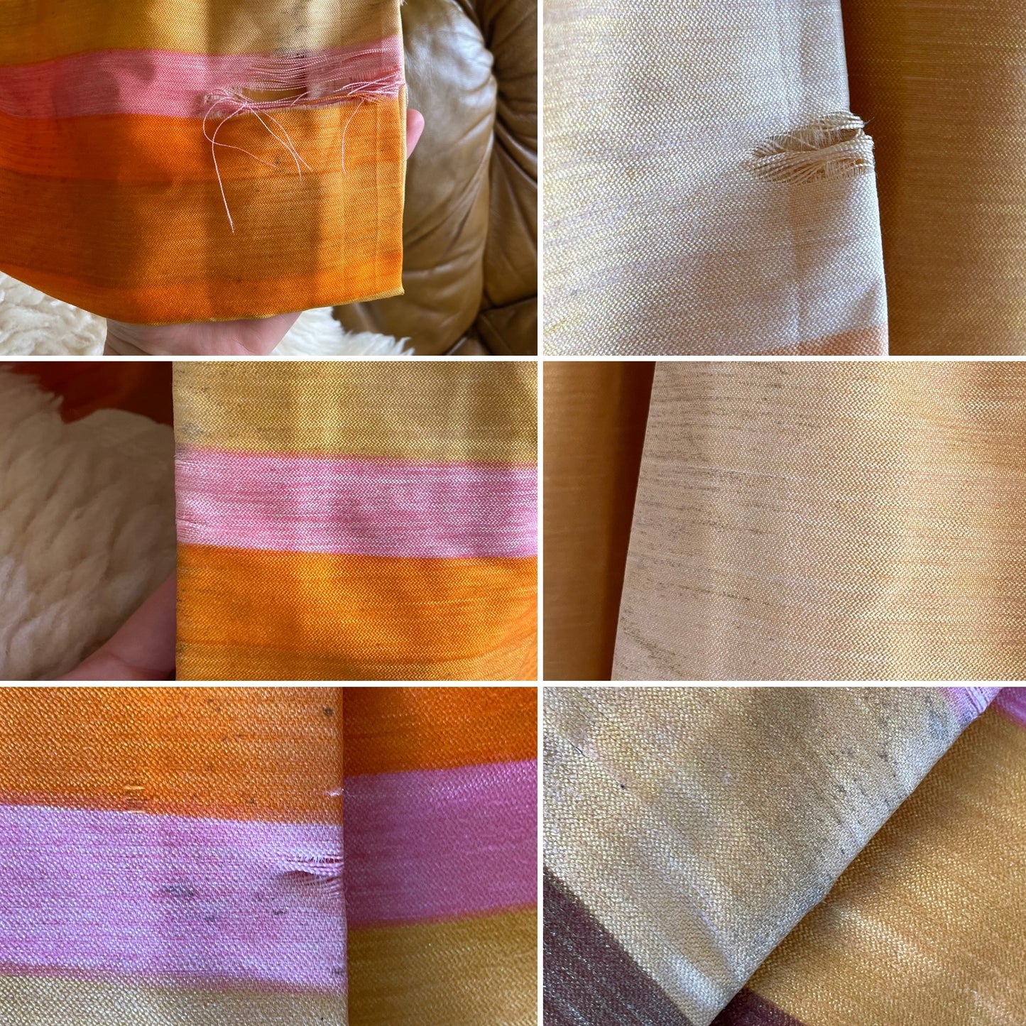 Desert Sunset - Vintage 1970’s drapes from Germany by Schloss & Druck - retro pink, yellow and orange curtains