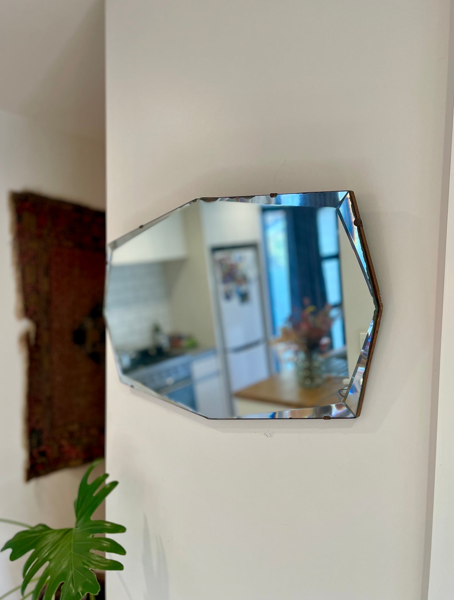 Large 27” wide Antique Art Deco mirror