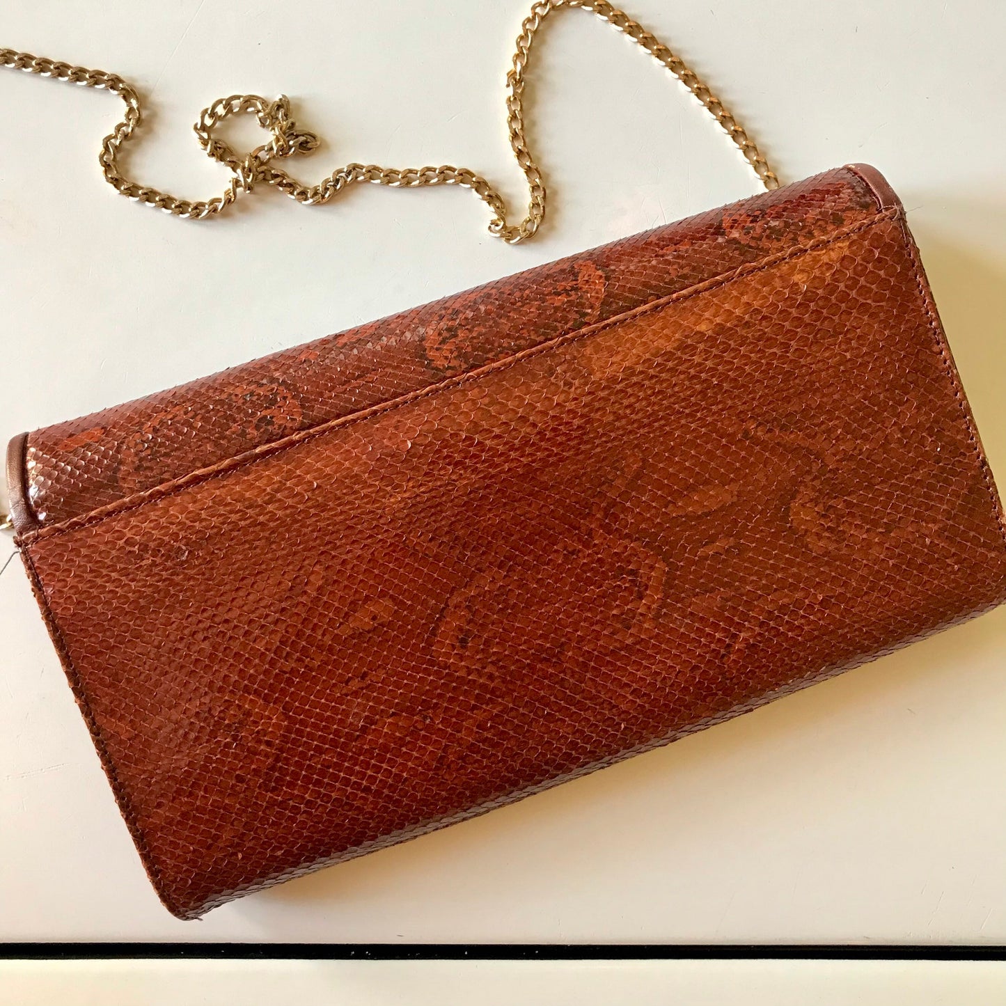 Vintage python snakeskin clutch / shoulder bag - Cuero Vaca - F-4