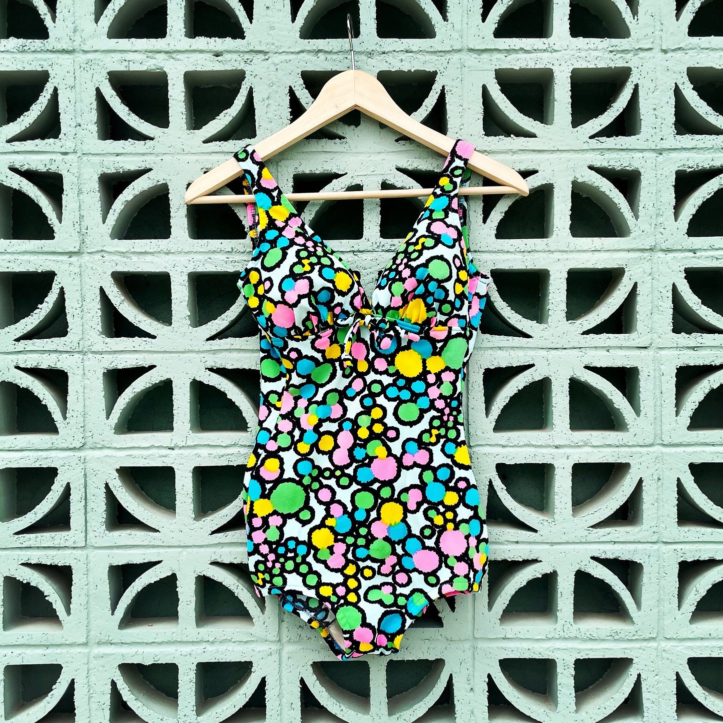 Amazing 1960s Vintage "Dippin Dot" pattern swimsuit - size Small - F-27
