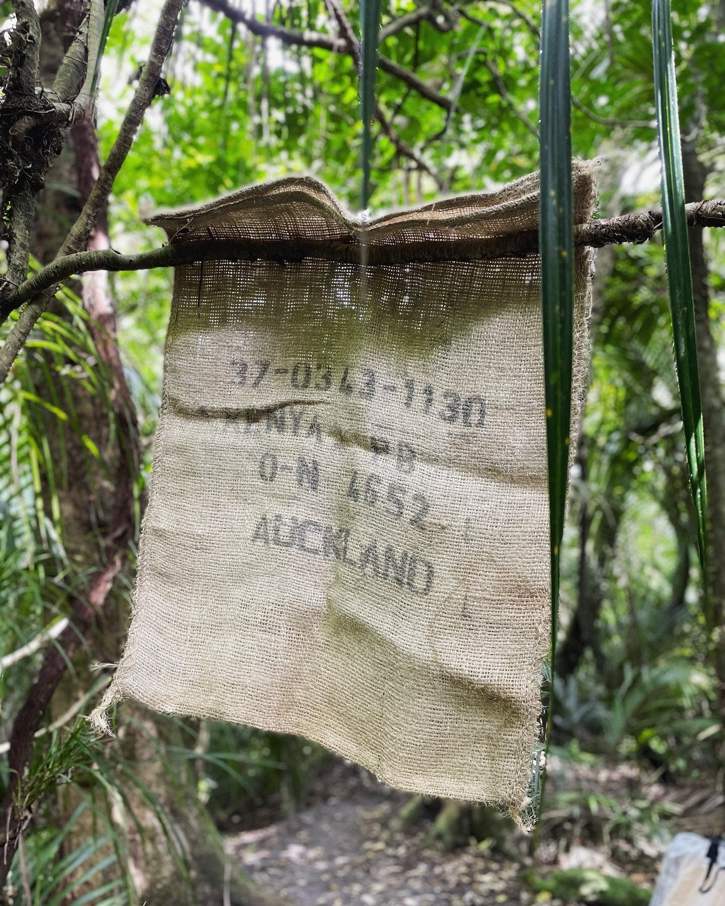 Kenya Africa / Auckland New Zealand burlap coffee bean sack